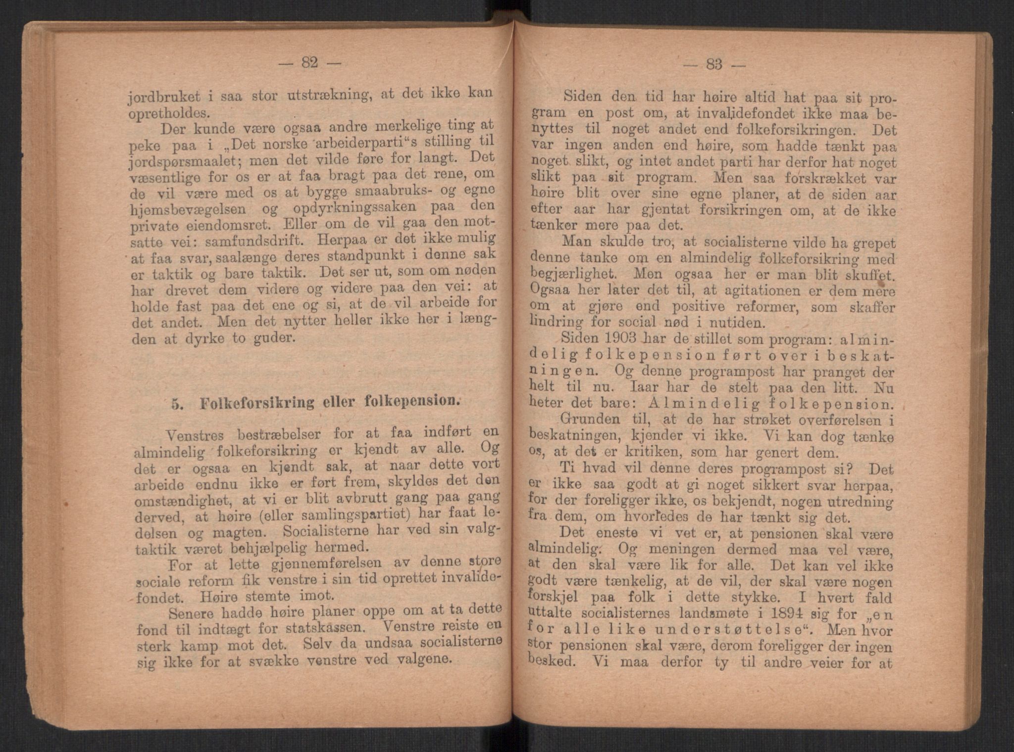 Venstres Hovedorganisasjon, AV/RA-PA-0876/X/L0001: De eldste skrifter, 1860-1936, p. 905