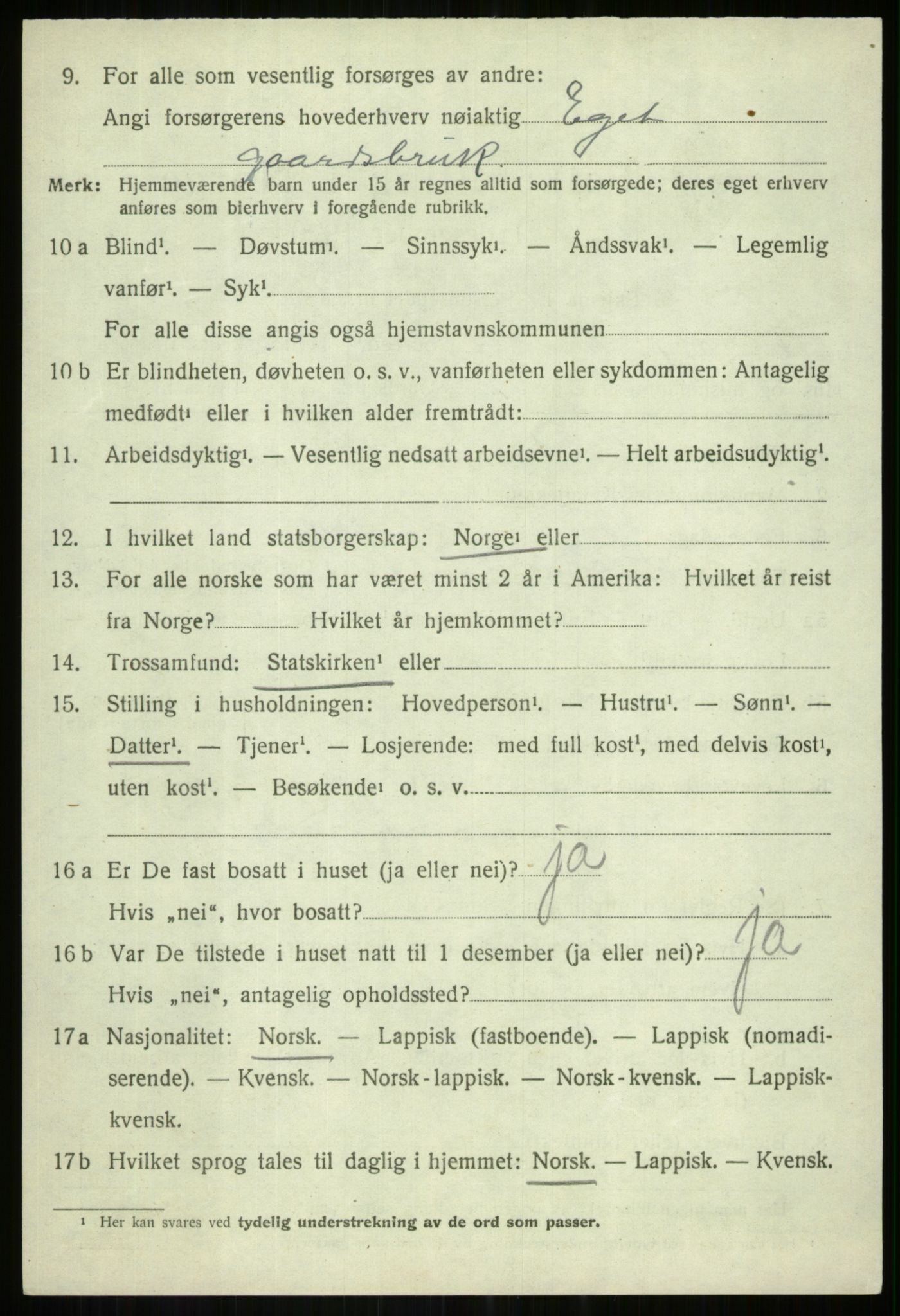 SATØ, 1920 census for Tranøy, 1920, p. 2332