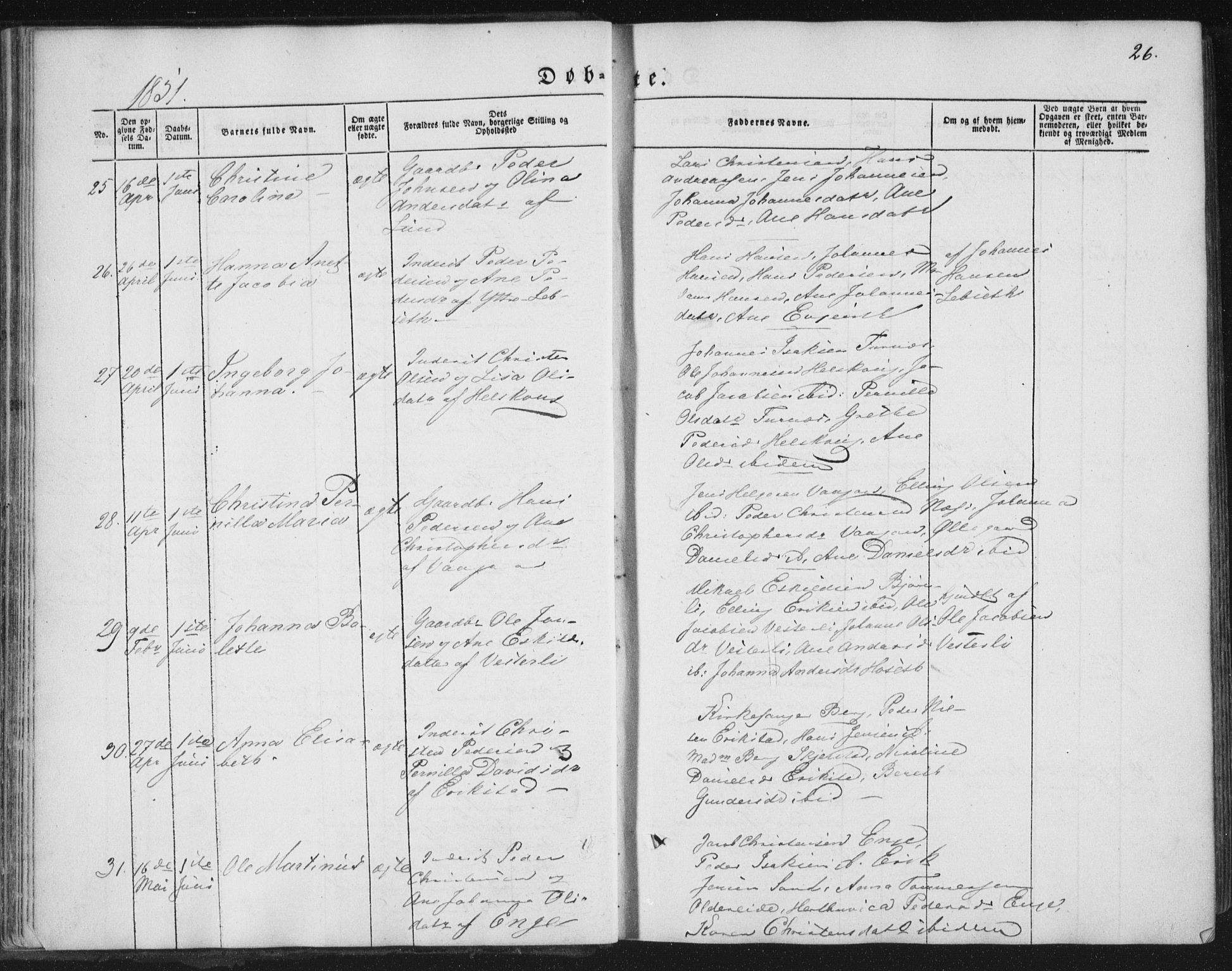 Ministerialprotokoller, klokkerbøker og fødselsregistre - Nordland, AV/SAT-A-1459/852/L0738: Parish register (official) no. 852A08, 1849-1865, p. 26