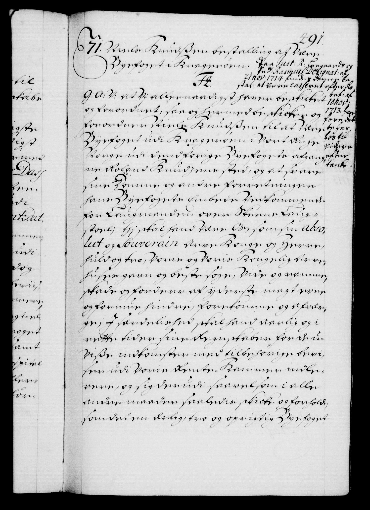 Danske Kanselli 1572-1799, AV/RA-EA-3023/F/Fc/Fca/Fcaa/L0018: Norske registre, 1699-1703, p. 491a