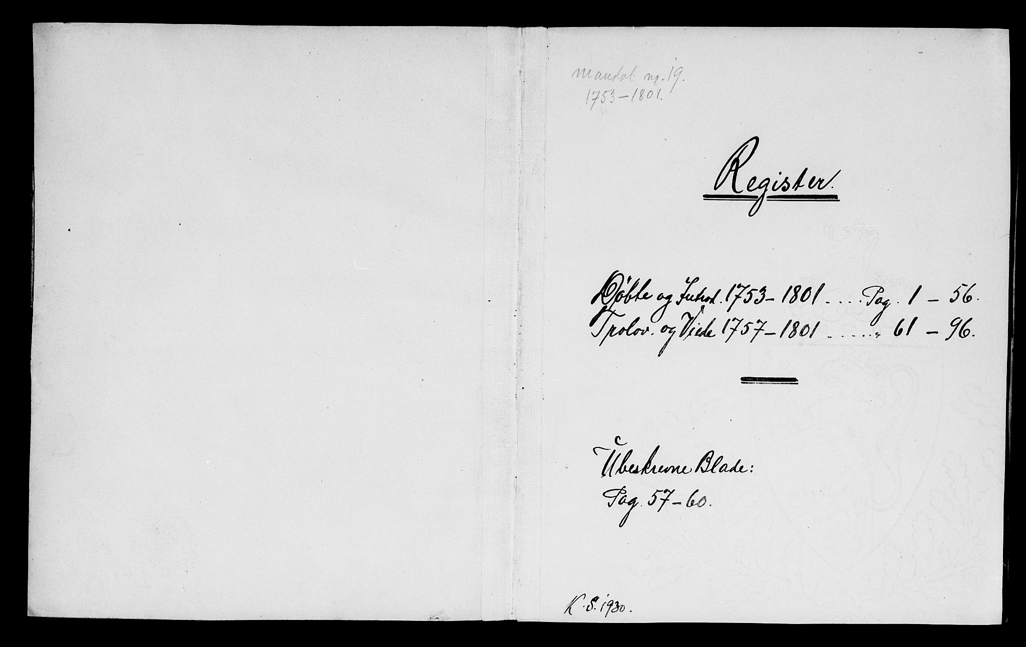 Mandal sokneprestkontor, SAK/1111-0030/F/Fa/Fab/L0002: Parish register (official) no. A 2, 1753-1801