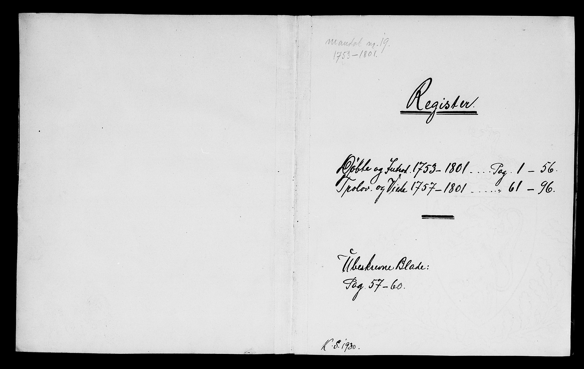 Mandal sokneprestkontor, AV/SAK-1111-0030/F/Fa/Fab/L0002: Parish register (official) no. A 2, 1753-1801