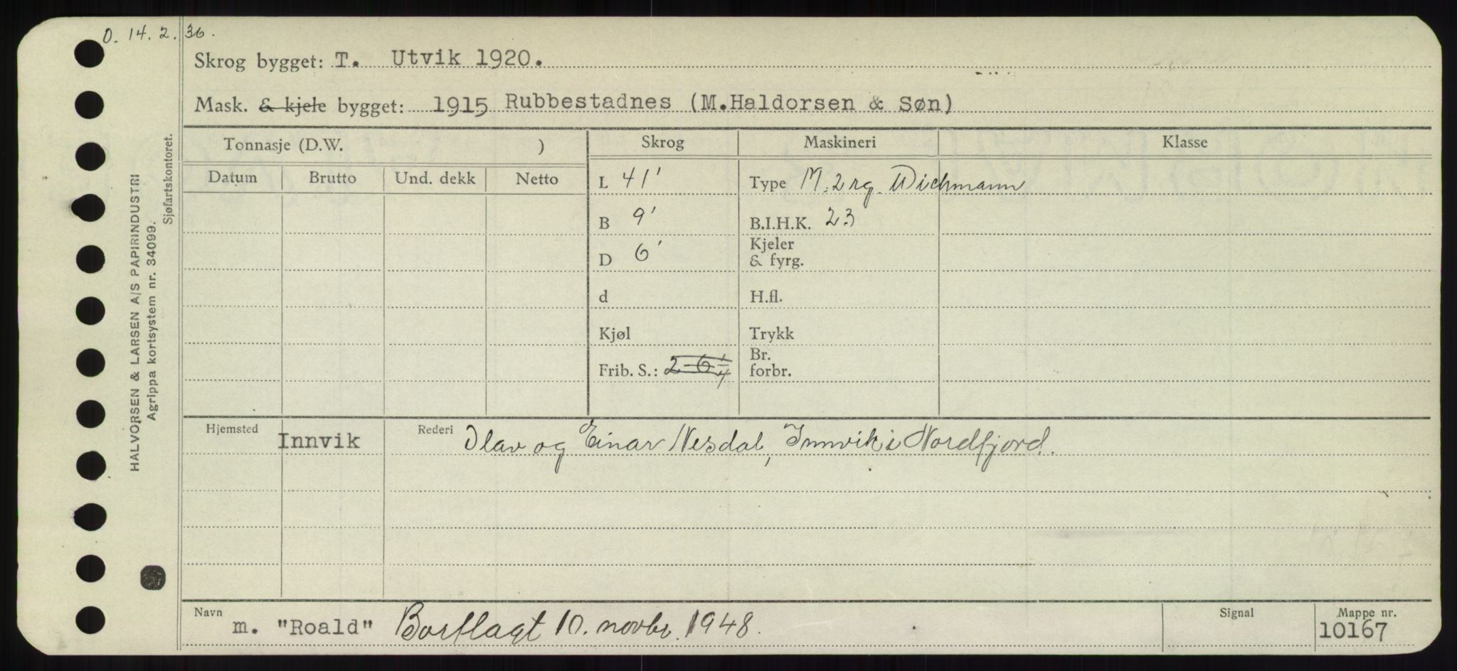 Sjøfartsdirektoratet med forløpere, Skipsmålingen, AV/RA-S-1627/H/Hd/L0031: Fartøy, Rju-Sam, p. 3