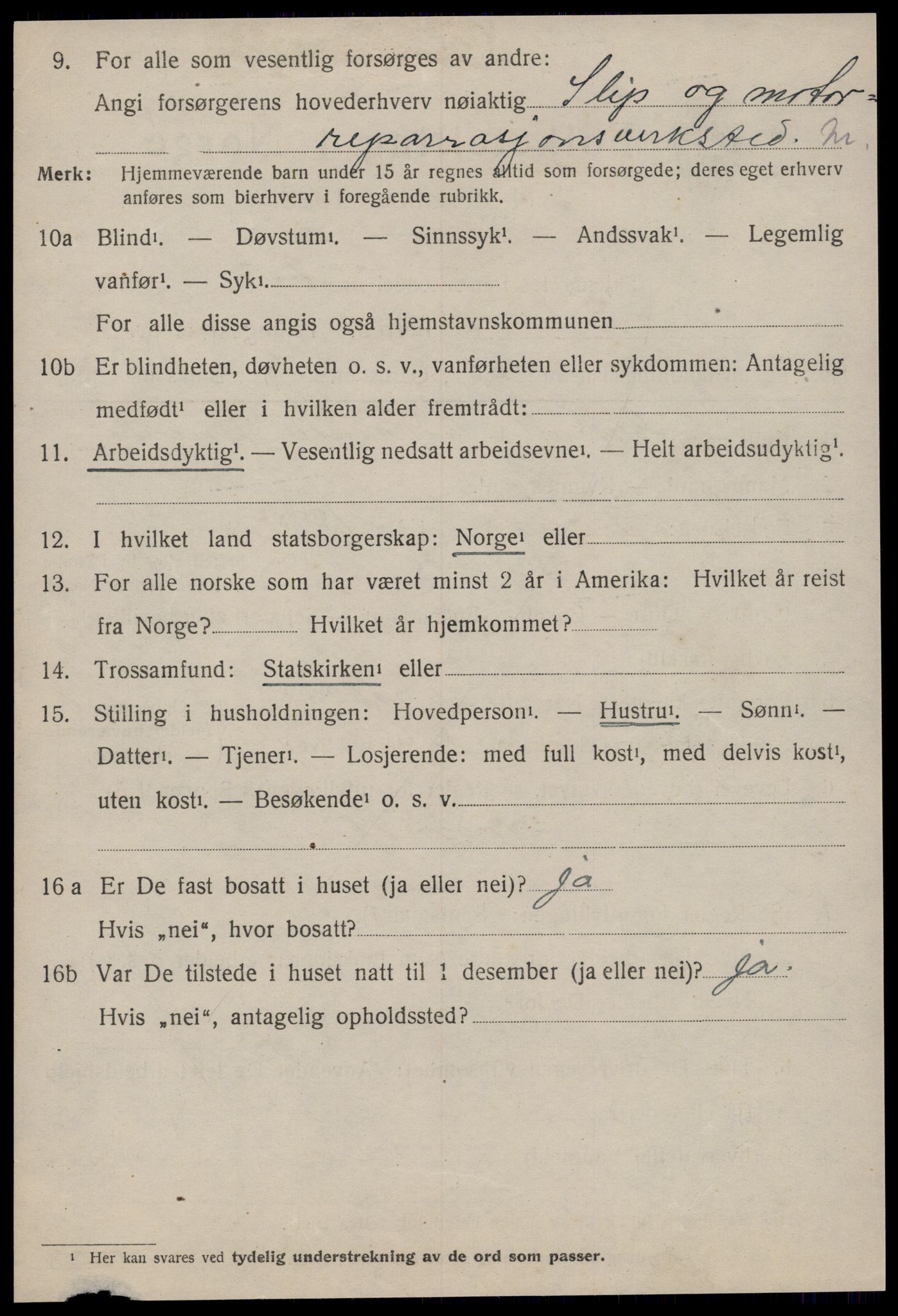 SAT, 1920 census for Brattvær, 1920, p. 2399