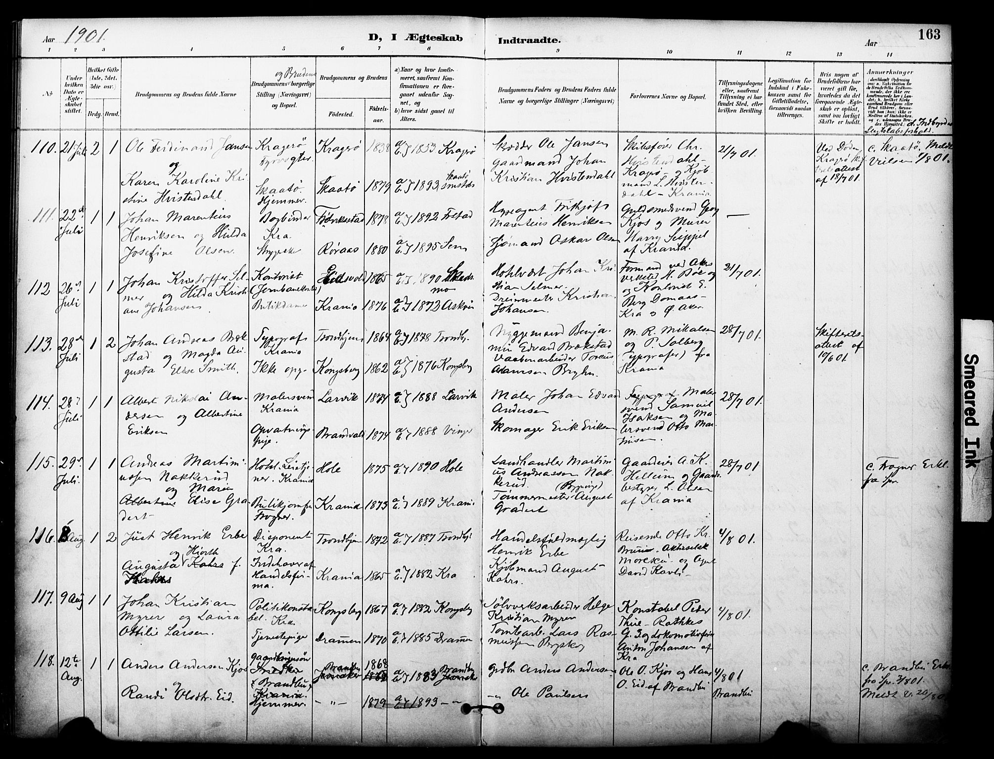 Johannes prestekontor Kirkebøker, AV/SAO-A-10852/F/Fa/L0006: Parish register (official) no. 6, 1893-1906, p. 163