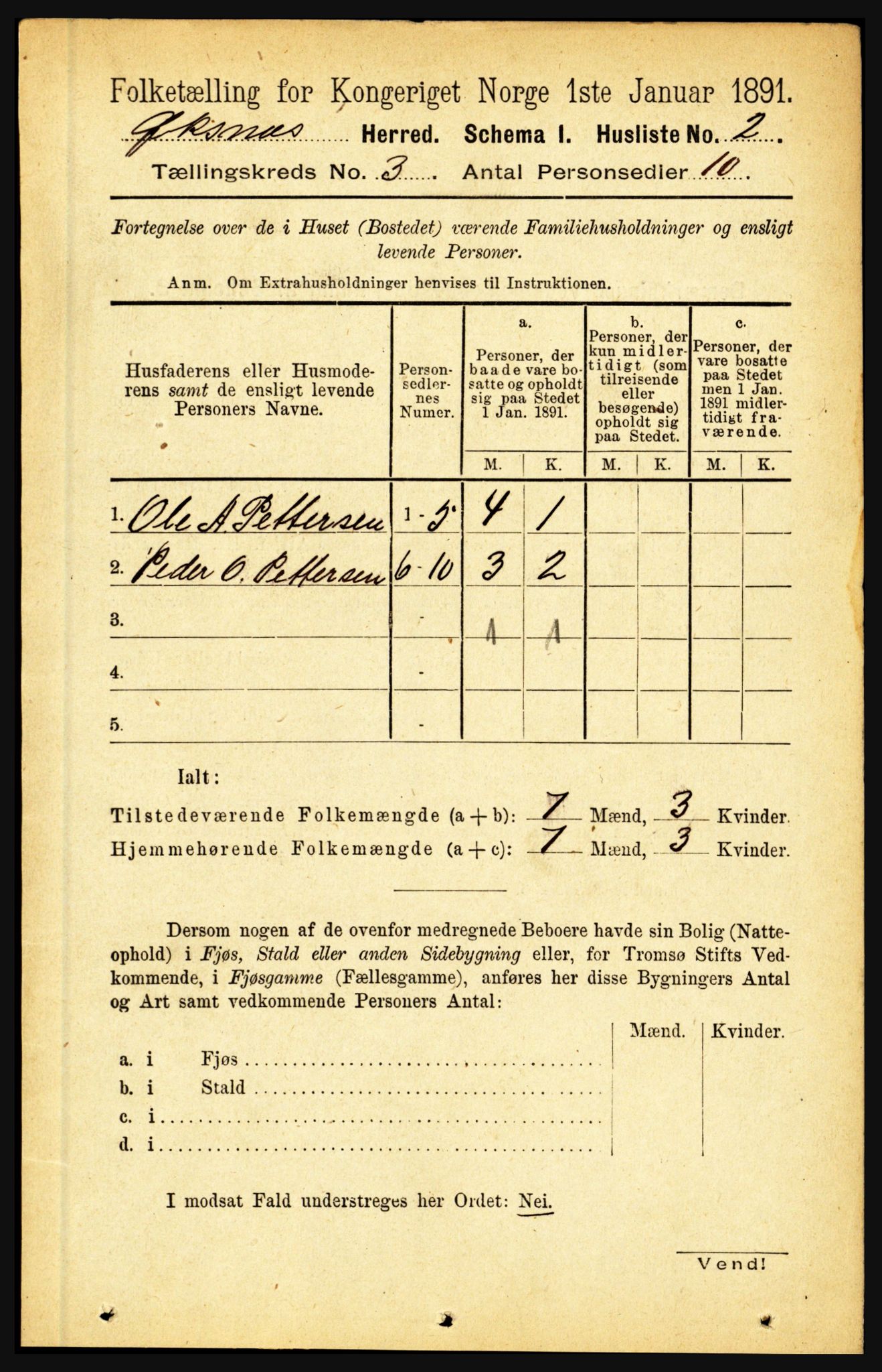 RA, 1891 census for 1868 Øksnes, 1891, p. 1067