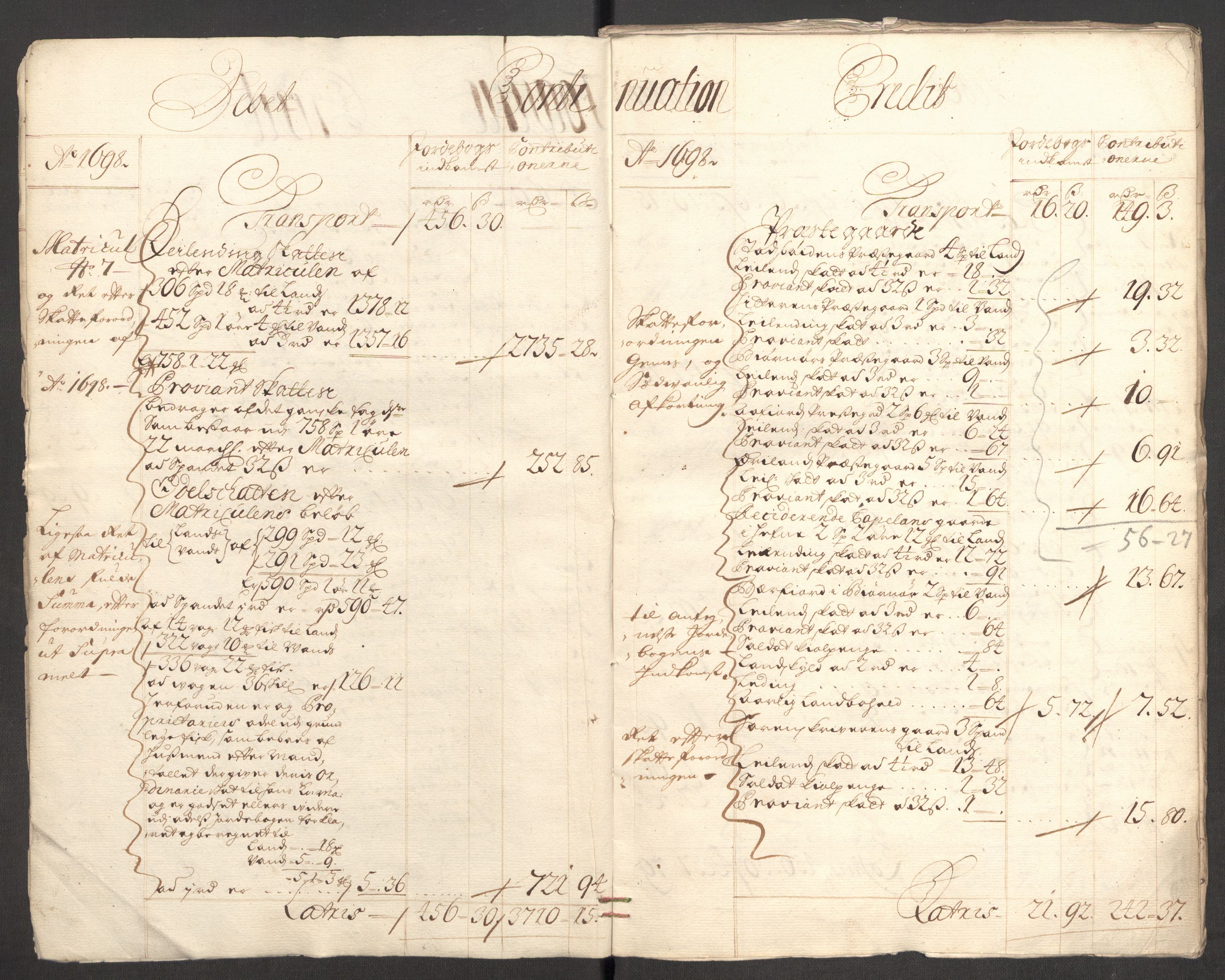 Rentekammeret inntil 1814, Reviderte regnskaper, Fogderegnskap, RA/EA-4092/R57/L3853: Fogderegnskap Fosen, 1698-1699, p. 6