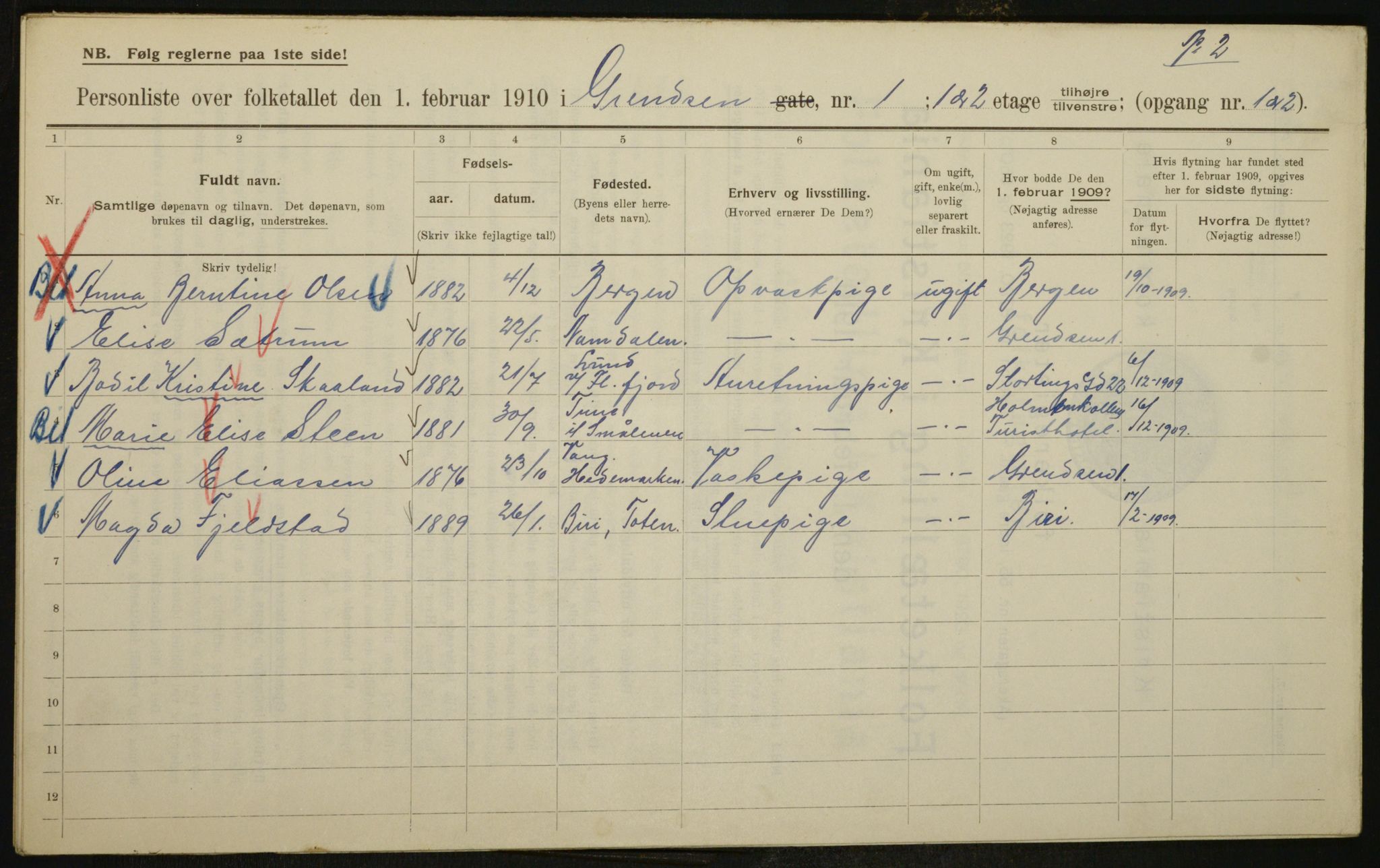 OBA, Municipal Census 1910 for Kristiania, 1910, p. 28220