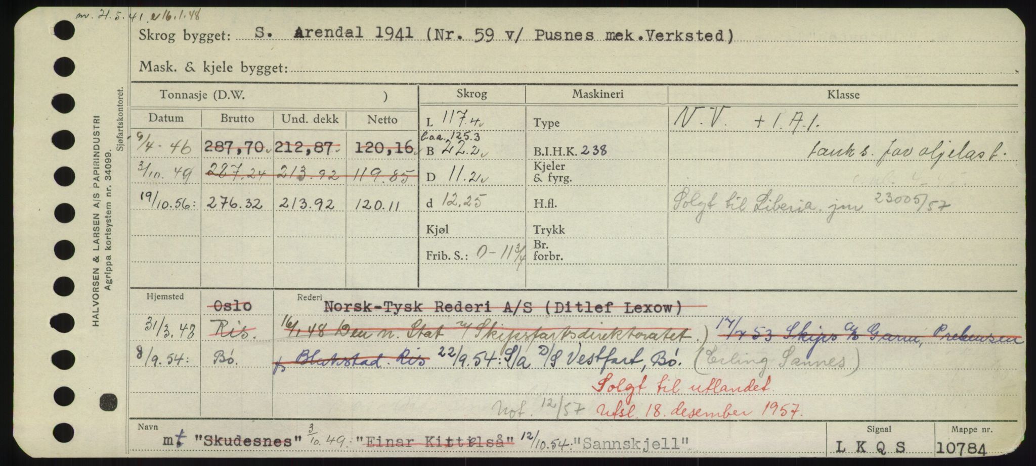 Sjøfartsdirektoratet med forløpere, Skipsmålingen, RA/S-1627/H/Hd/L0032: Fartøy, San-Seve, p. 147