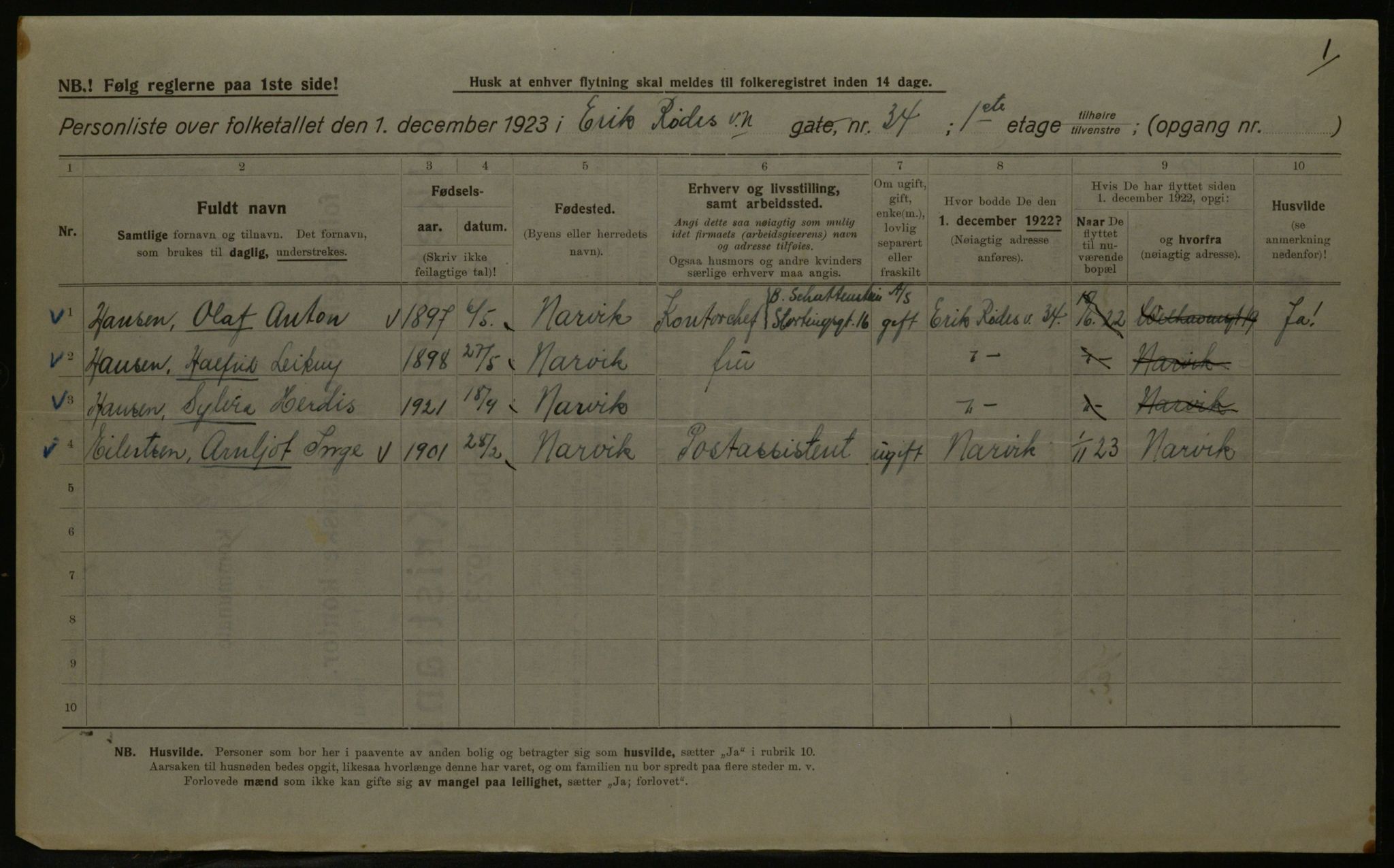 OBA, Municipal Census 1923 for Kristiania, 1923, p. 21859