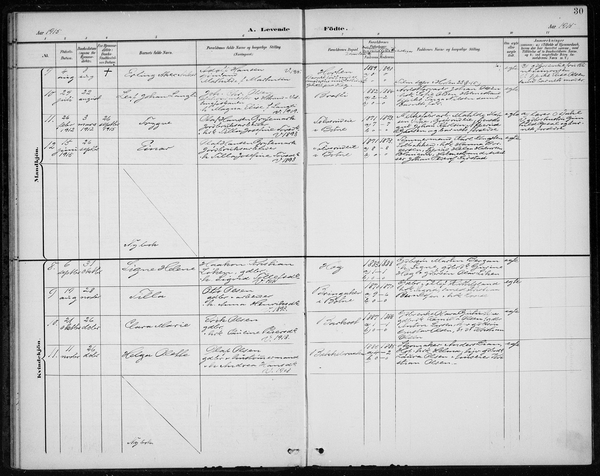 Botne kirkebøker, AV/SAKO-A-340/F/Fb/L0002: Parish register (official) no. II 2, 1902-1915, p. 30