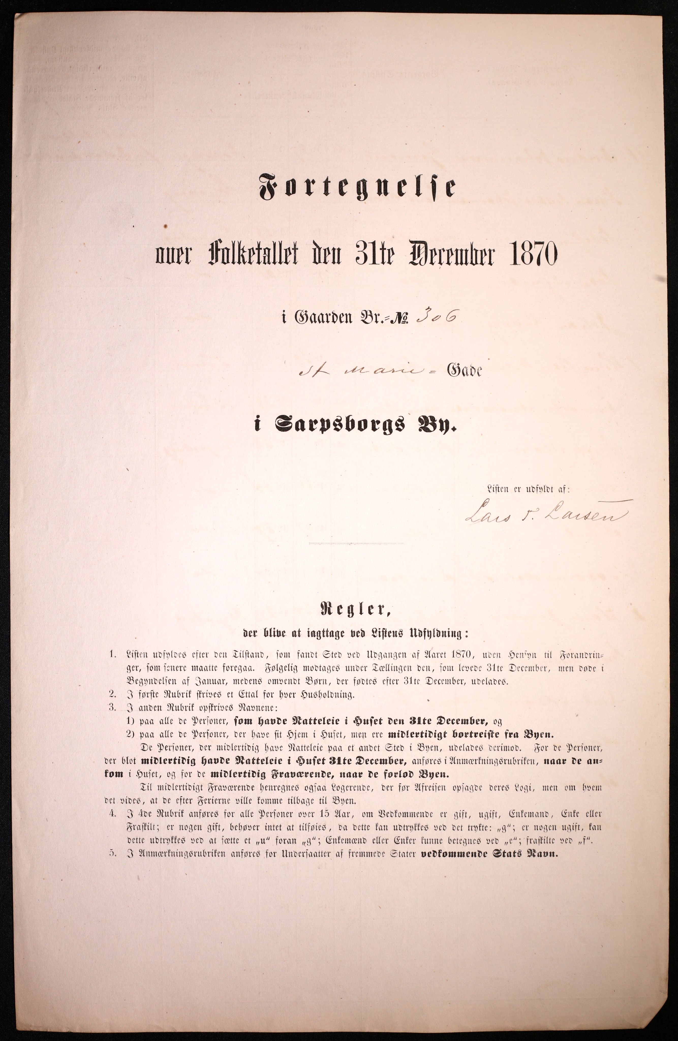 RA, 1870 census for 0102 Sarpsborg, 1870, p. 223