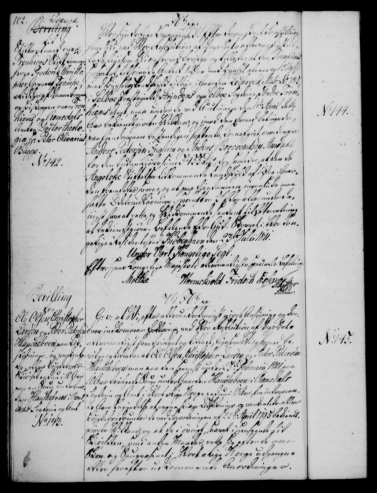 Rentekammeret, Kammerkanselliet, AV/RA-EA-3111/G/Gg/Gga/L0020: Norsk ekspedisjonsprotokoll med register (merket RK 53.20), 1811-1814, p. 102