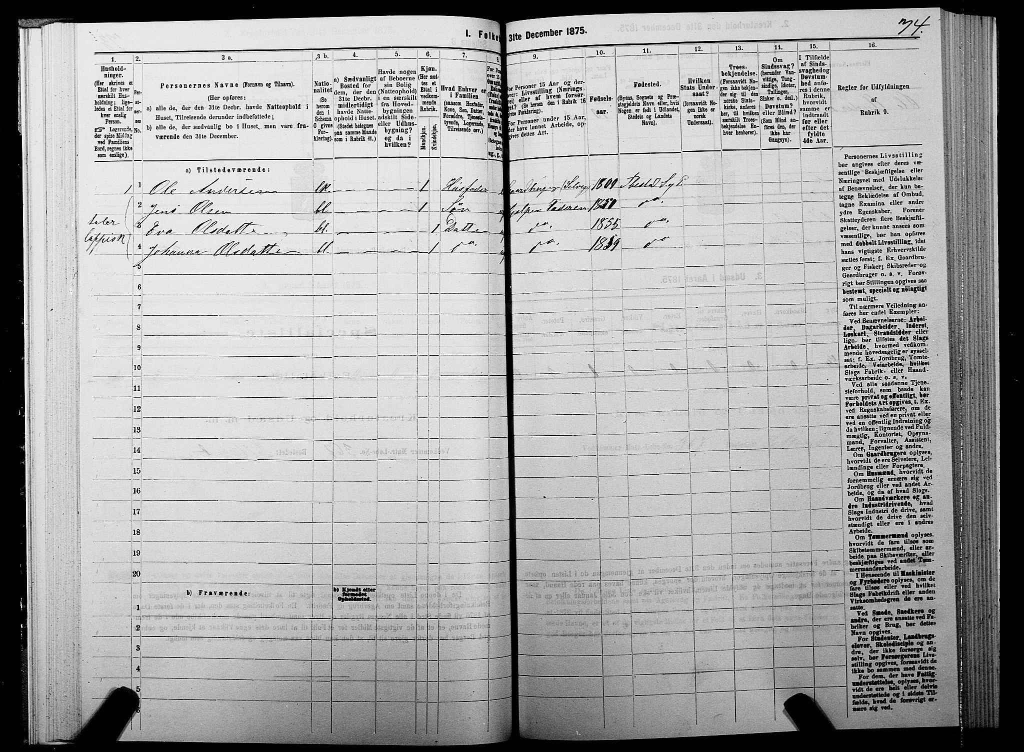 SATØ, 1875 census for 1917P Ibestad, 1875, p. 5074