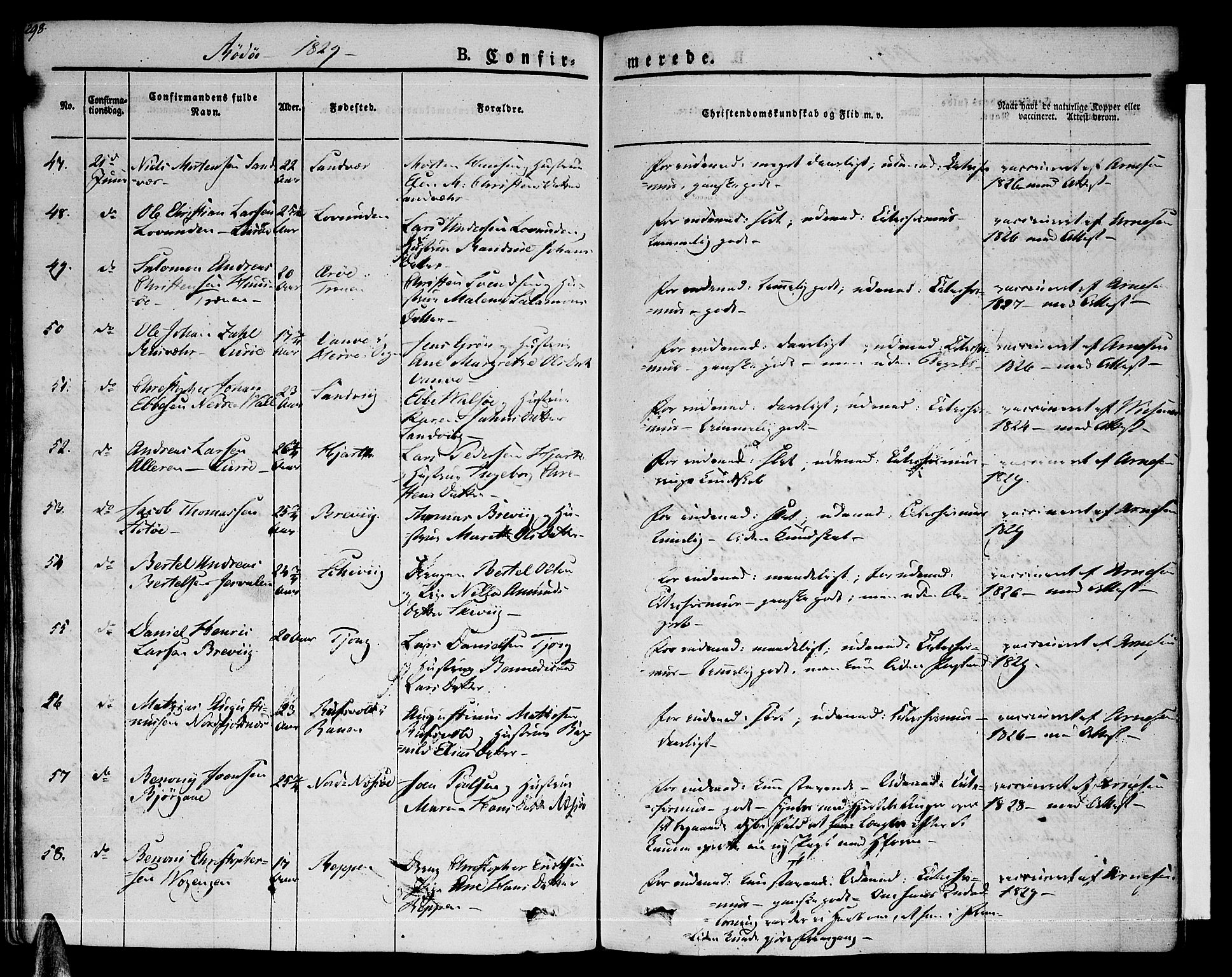 Ministerialprotokoller, klokkerbøker og fødselsregistre - Nordland, AV/SAT-A-1459/841/L0598: Parish register (official) no. 841A06 /1, 1825-1844, p. 298