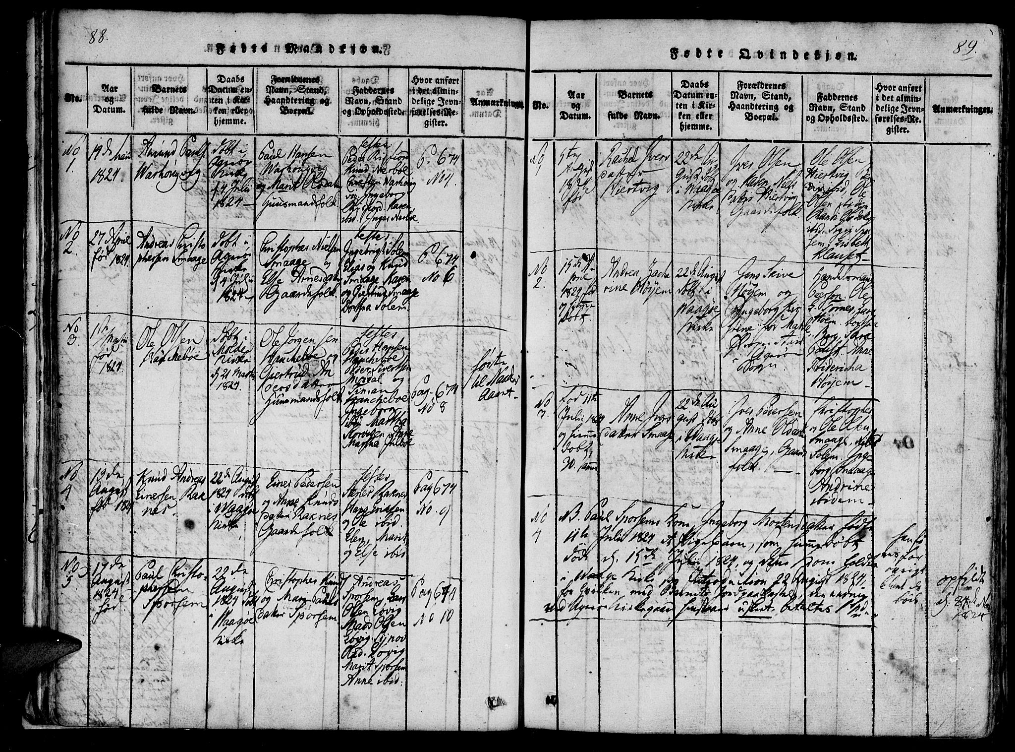 Ministerialprotokoller, klokkerbøker og fødselsregistre - Møre og Romsdal, AV/SAT-A-1454/560/L0718: Parish register (official) no. 560A02, 1817-1844, p. 88-89