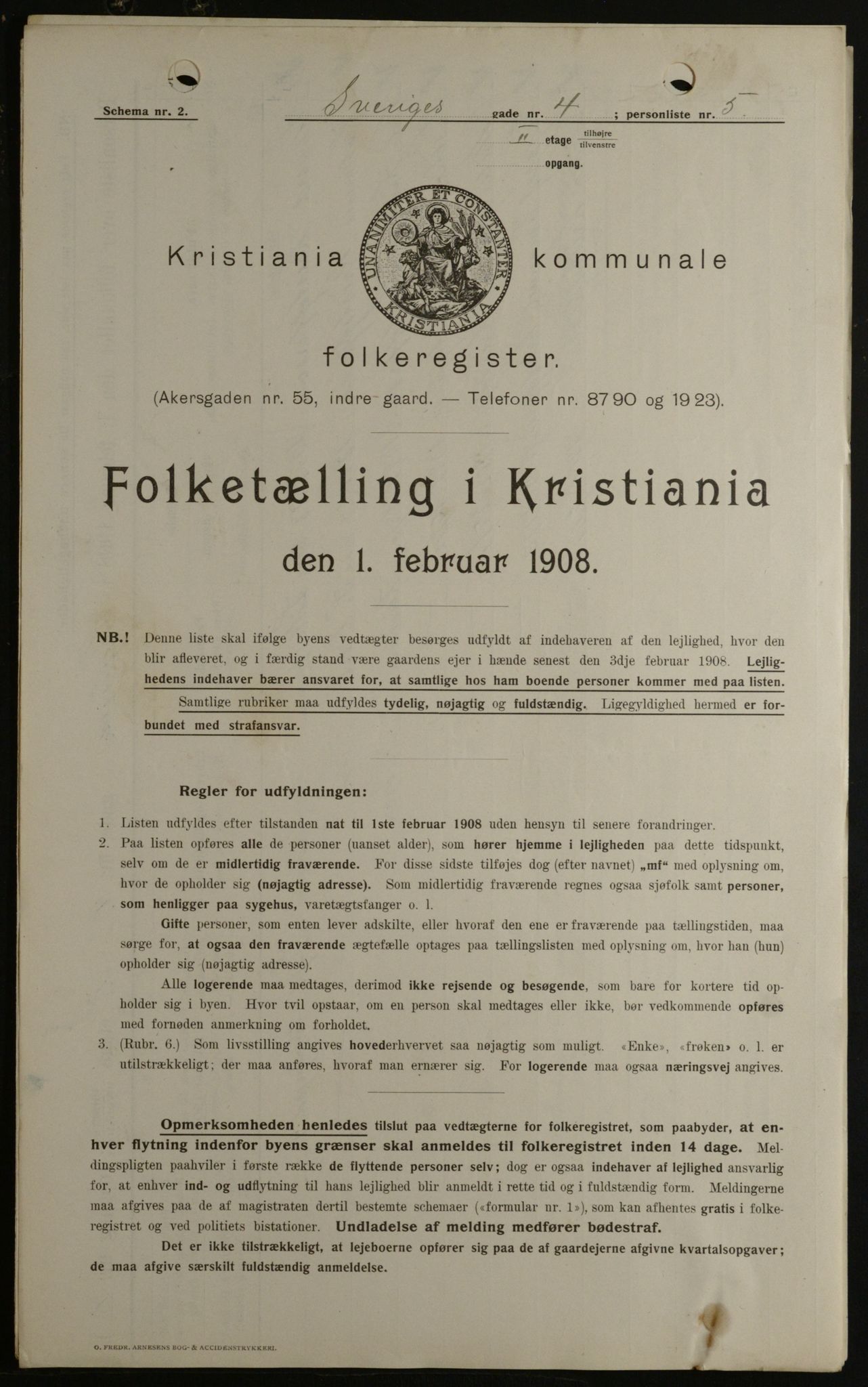 OBA, Municipal Census 1908 for Kristiania, 1908, p. 95142