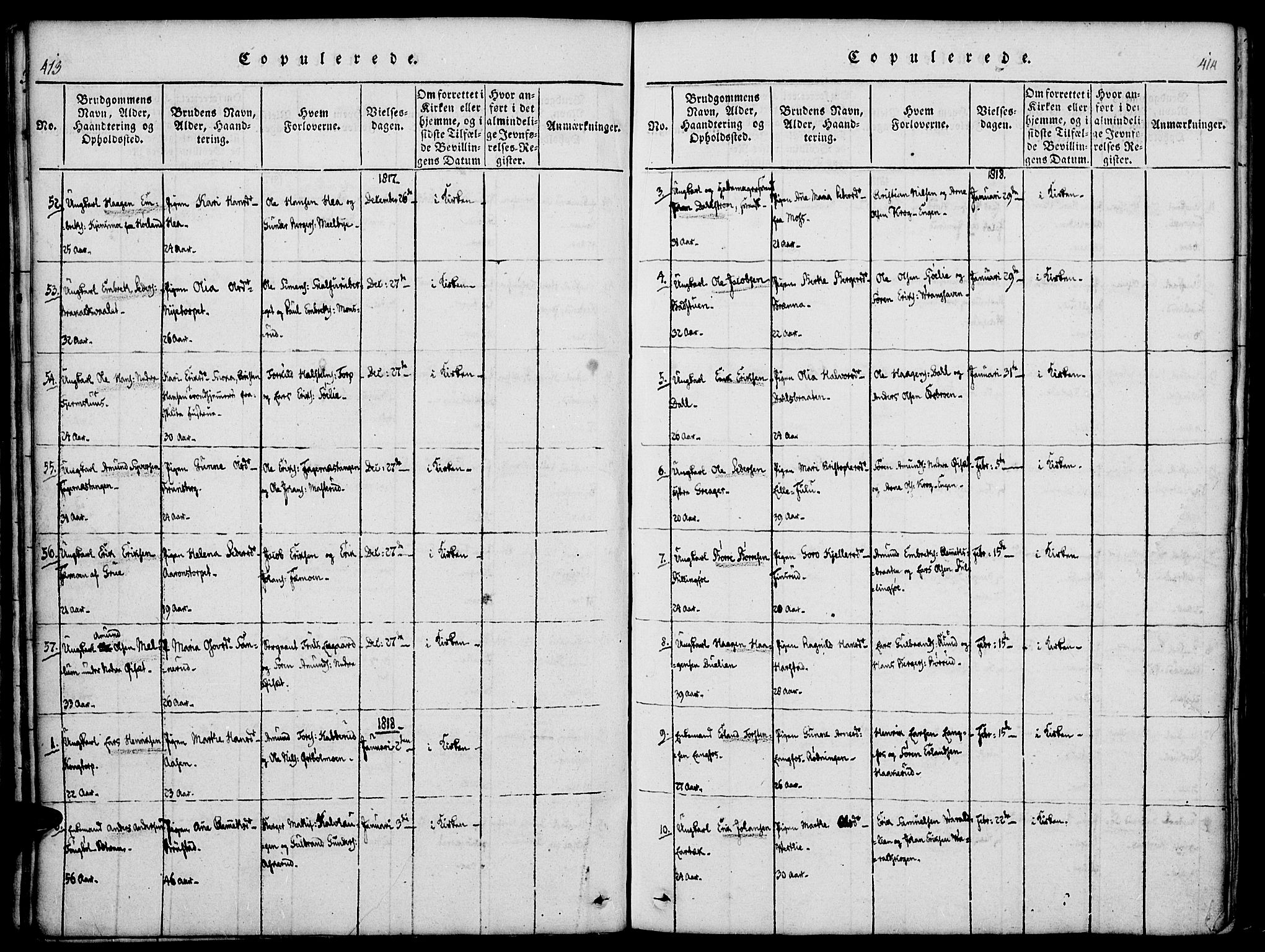 Vinger prestekontor, AV/SAH-PREST-024/H/Ha/Haa/L0006: Parish register (official) no. 6, 1814-1825, p. 413-414