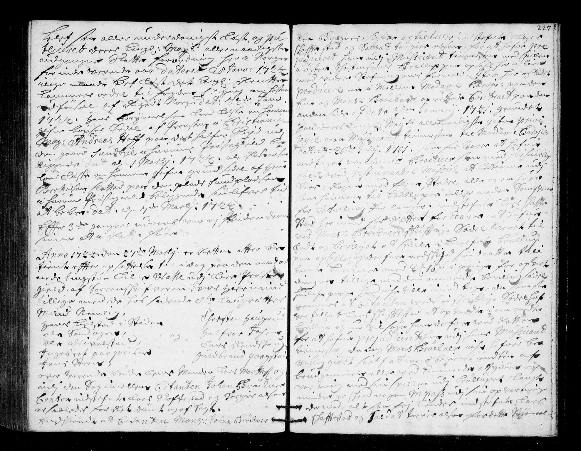 Lier, Røyken og Hurum sorenskriveri, SAKO/A-89/F/Fa/L0045: Tingbok, 1721-1724, p. 227