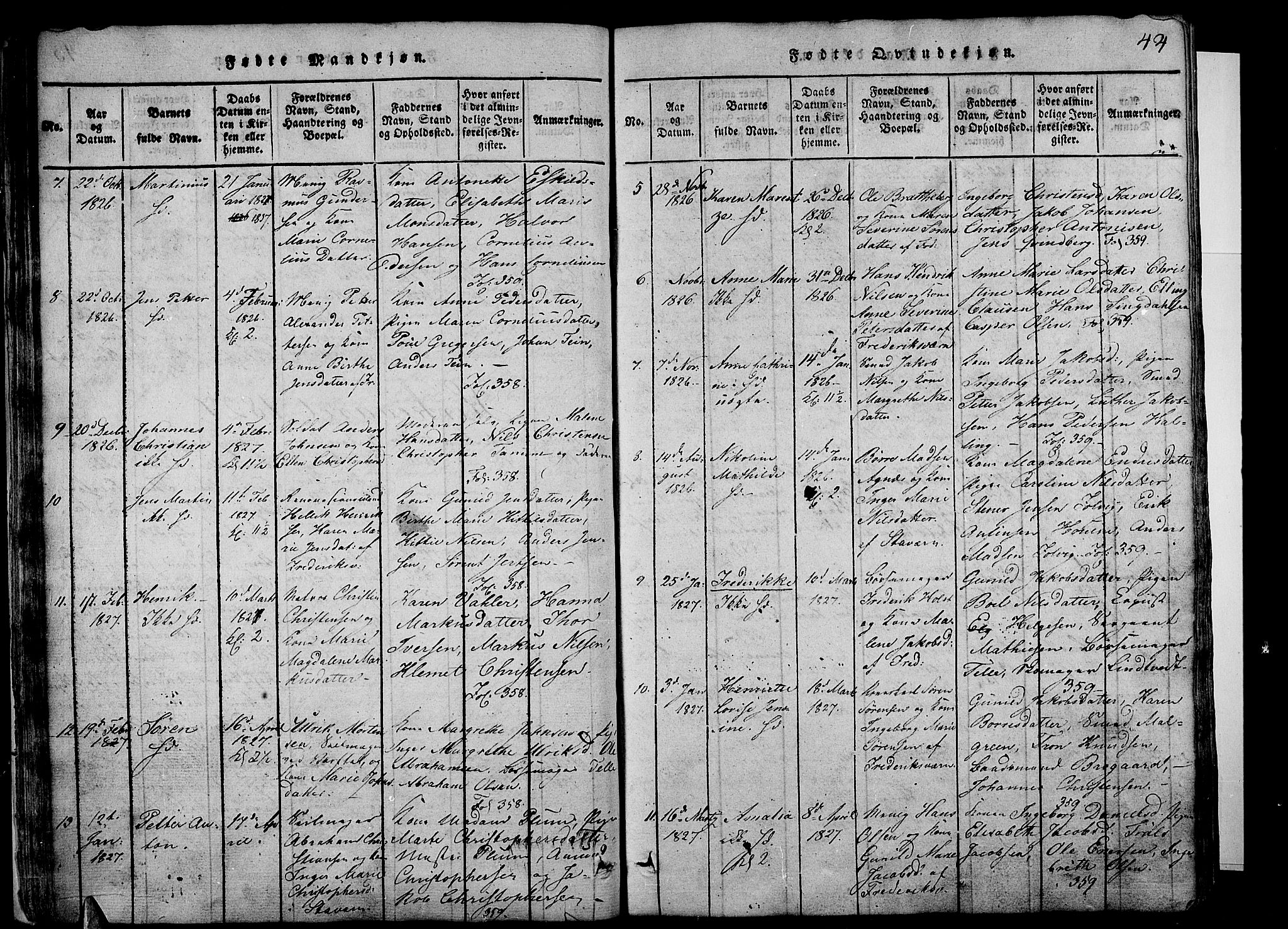 Stavern kirkebøker, AV/SAKO-A-318/G/Ga/L0001: Parish register (copy) no. 1, 1817-1841, p. 44