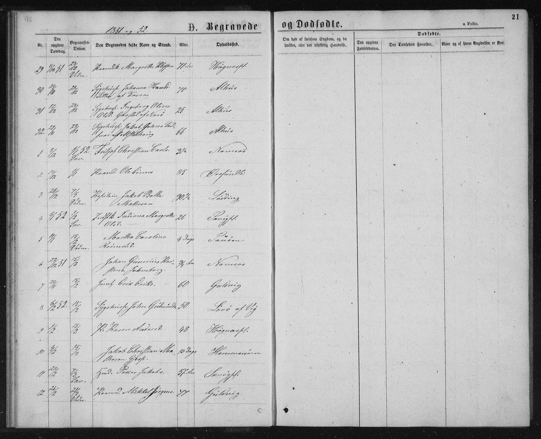 Ministerialprotokoller, klokkerbøker og fødselsregistre - Nord-Trøndelag, SAT/A-1458/768/L0569: Parish register (official) no. 768A04, 1836-1865, p. 21