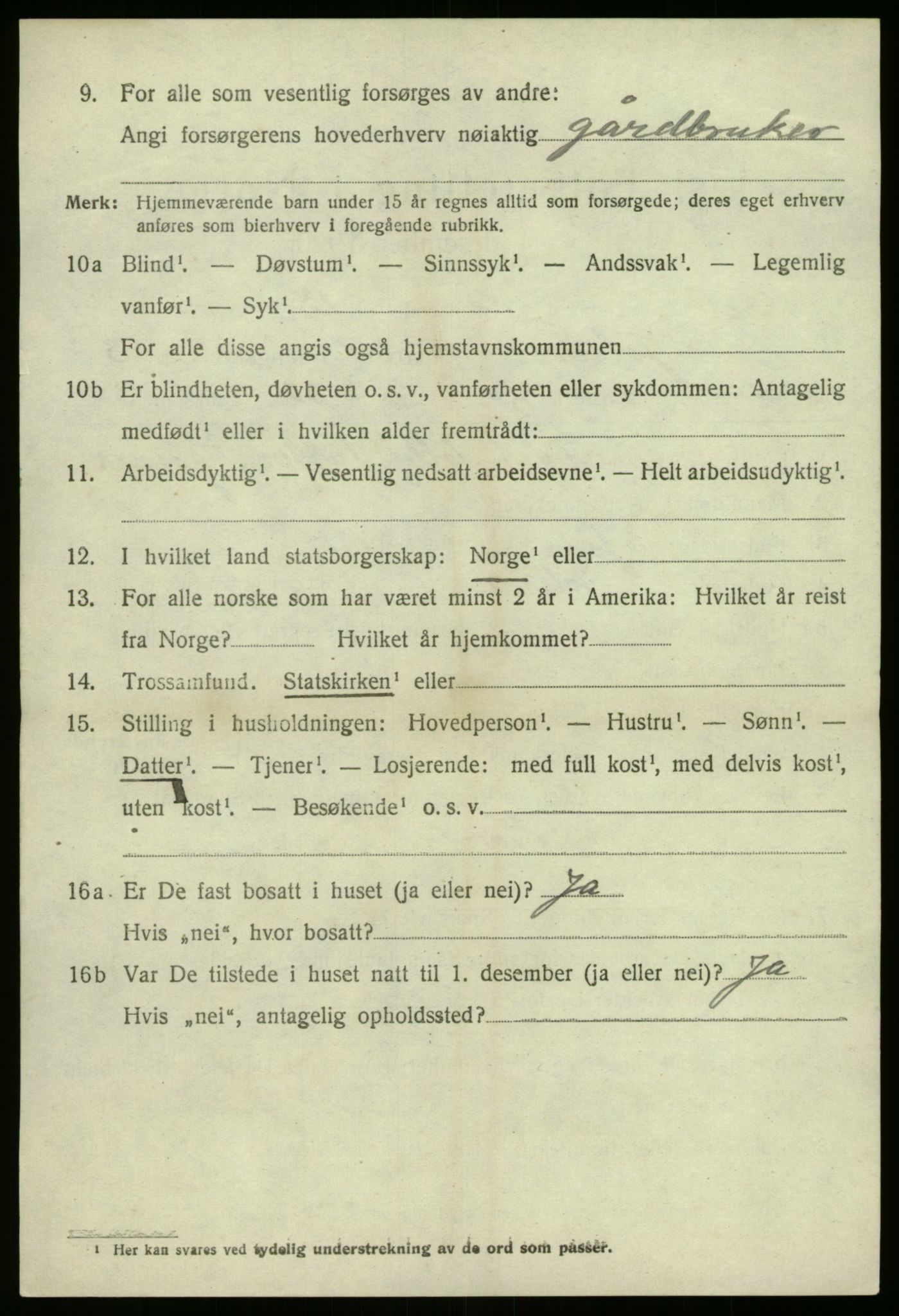 SAB, 1920 census for Jølster, 1920, p. 2369