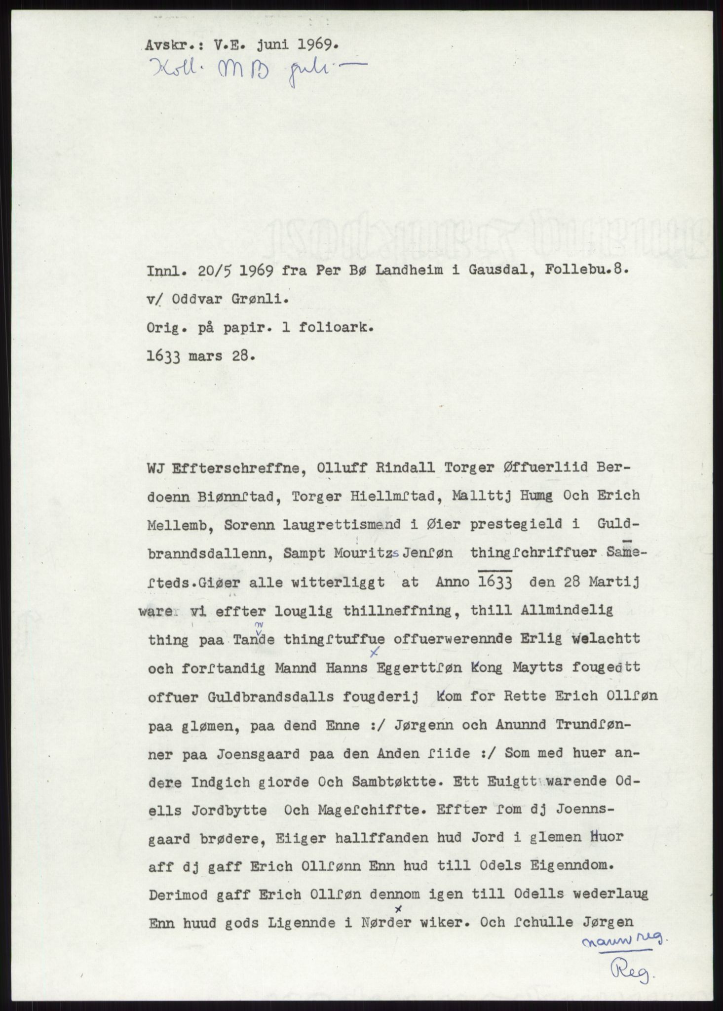 Samlinger til kildeutgivelse, Diplomavskriftsamlingen, RA/EA-4053/H/Ha, p. 3034