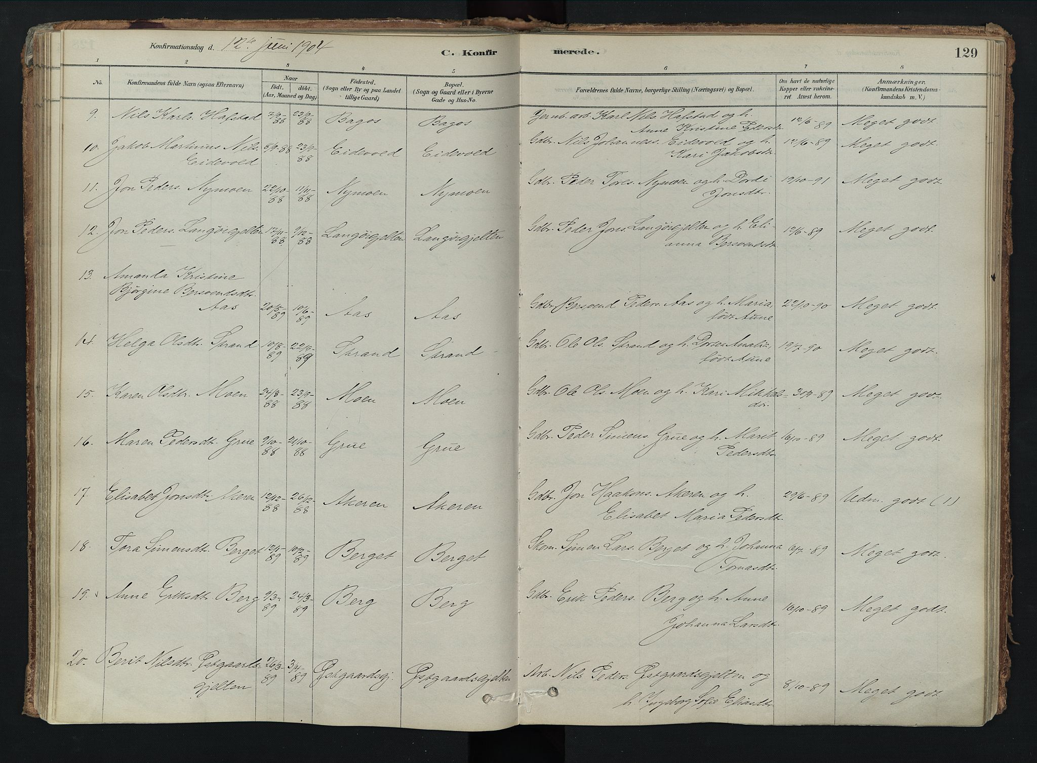 Tolga prestekontor, AV/SAH-PREST-062/K/L0008: Parish register (official) no. 8, 1877-1910, p. 129