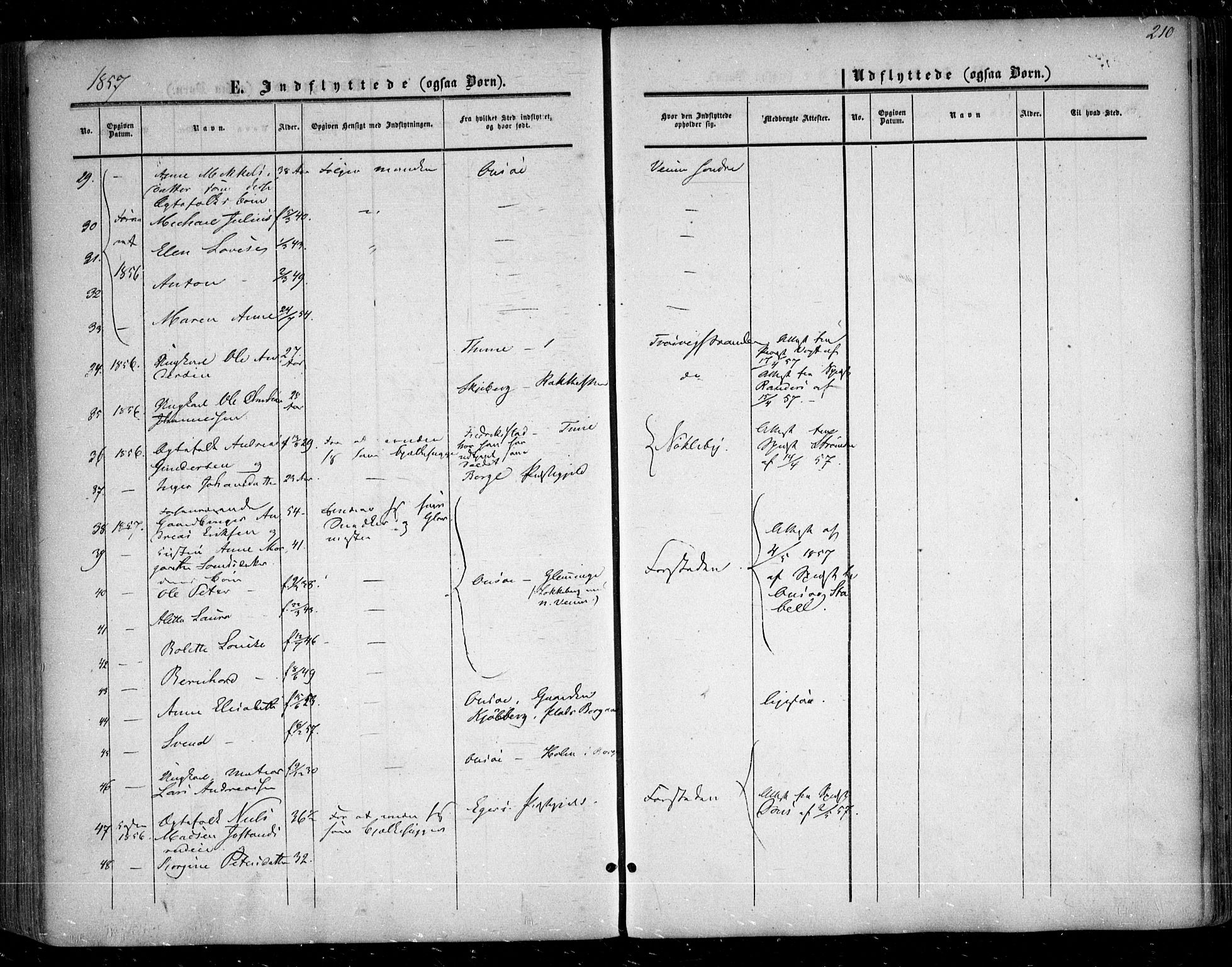 Glemmen prestekontor Kirkebøker, SAO/A-10908/F/Fa/L0007: Parish register (official) no. 7, 1853-1862, p. 210