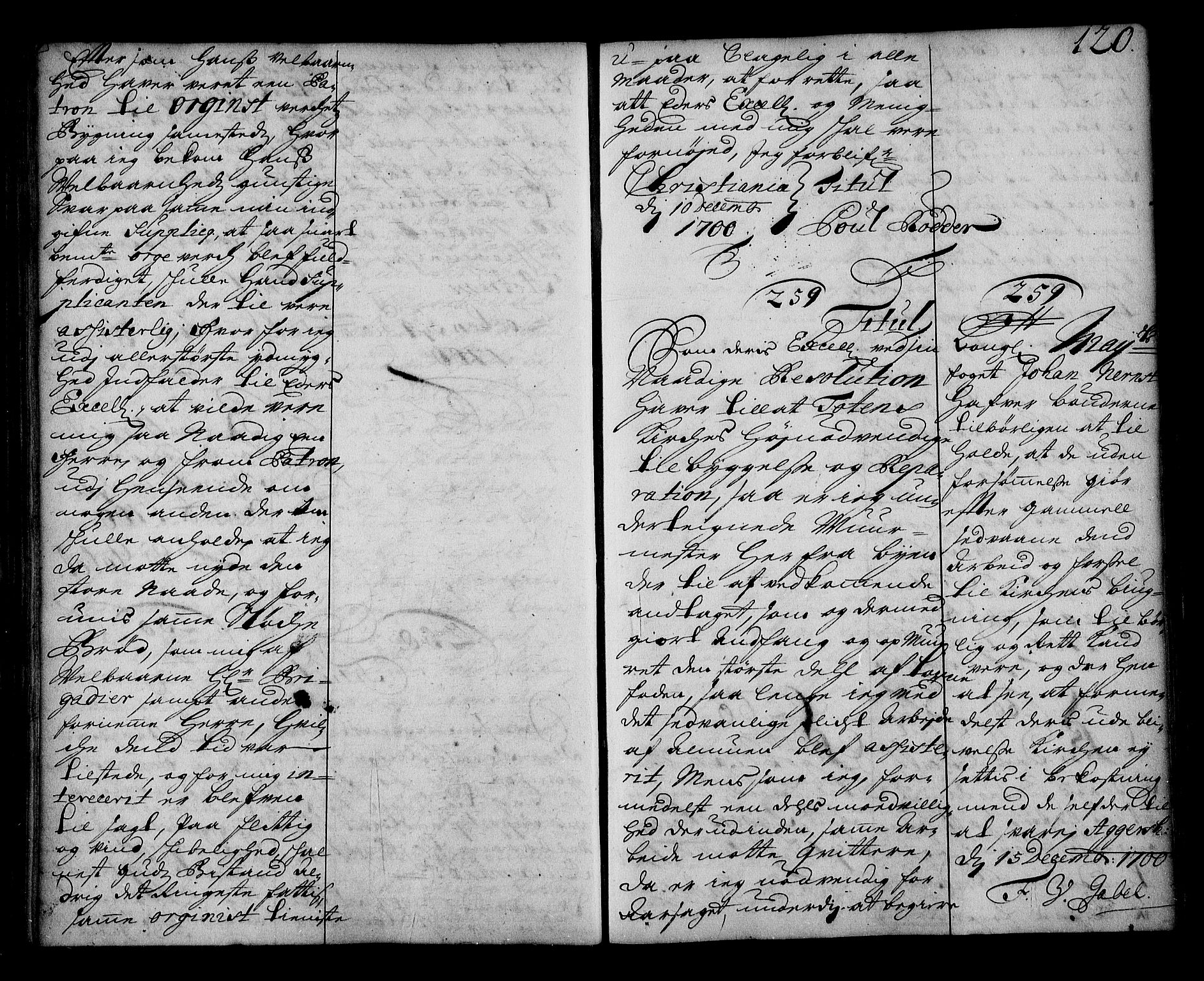 Stattholderembetet 1572-1771, AV/RA-EA-2870/Ae/L0012: Supplikasjons- og resolusjonsprotokoll, 1700, p. 119b-120a
