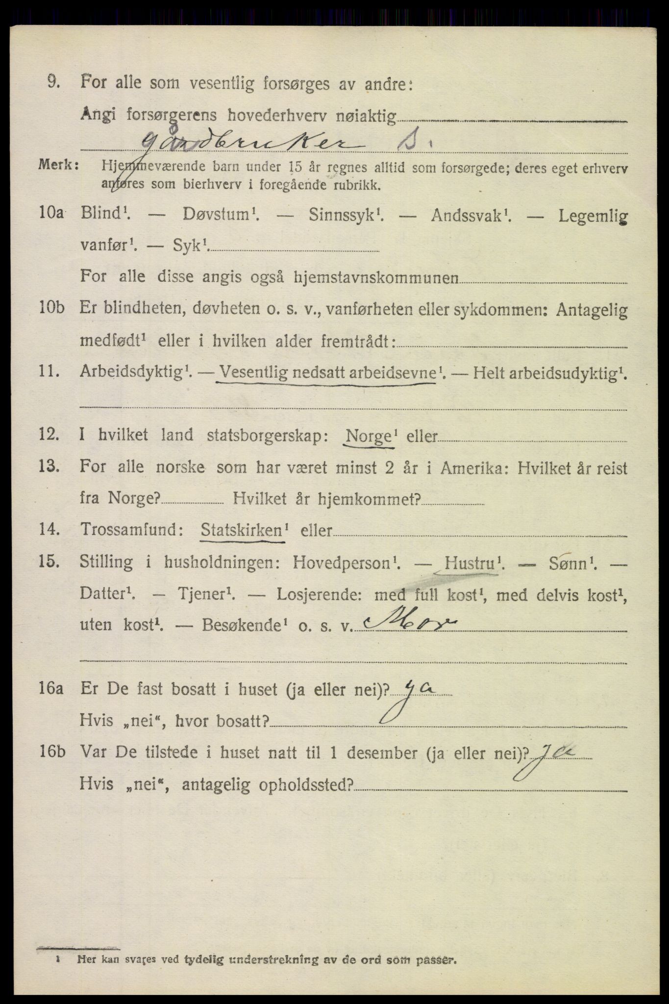 SAH, 1920 census for Etnedal, 1920, p. 2233