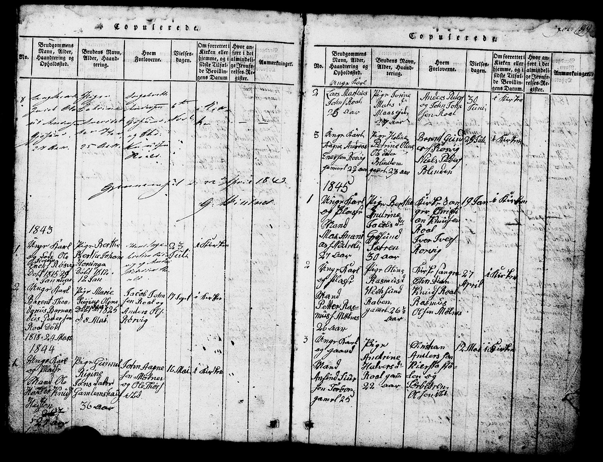 Ministerialprotokoller, klokkerbøker og fødselsregistre - Møre og Romsdal, SAT/A-1454/537/L0520: Parish register (copy) no. 537C01, 1819-1868, p. 199