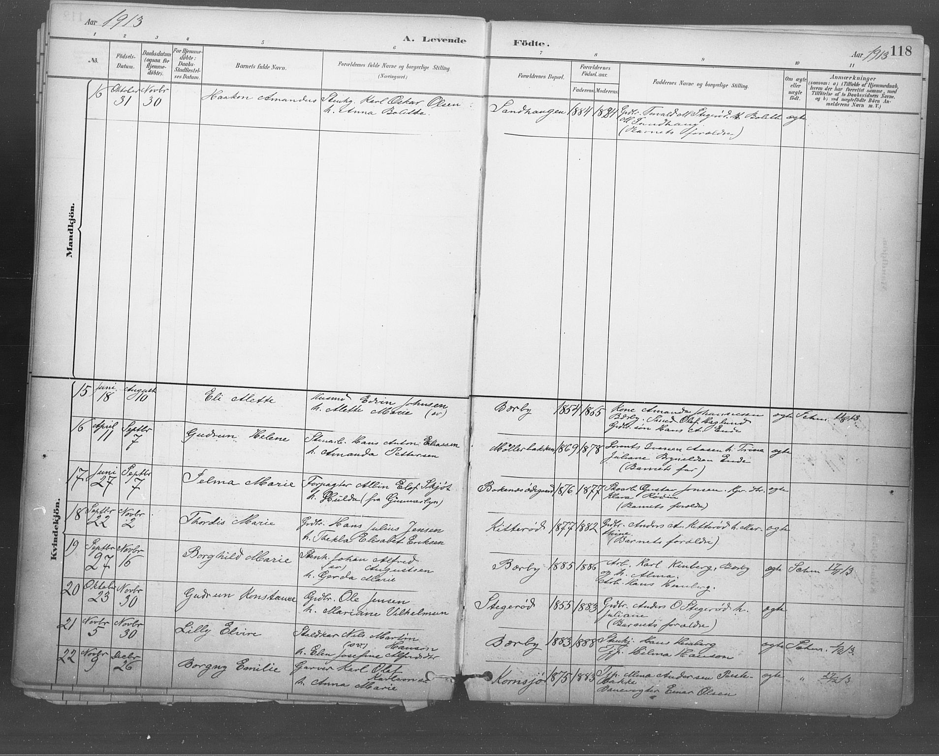 Idd prestekontor Kirkebøker, AV/SAO-A-10911/F/Fb/L0002: Parish register (official) no. II 2, 1882-1923, p. 118