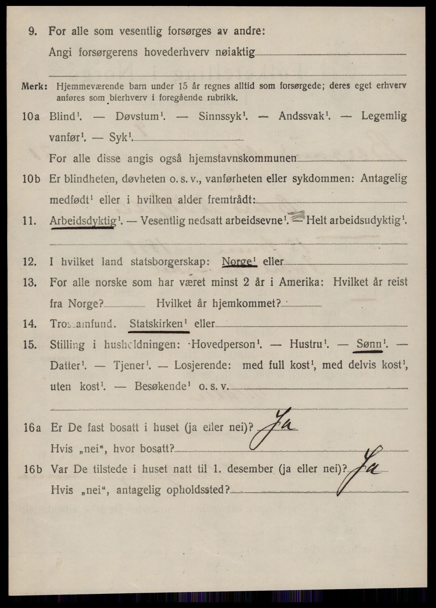 SAT, 1920 census for Borgund, 1920, p. 15051