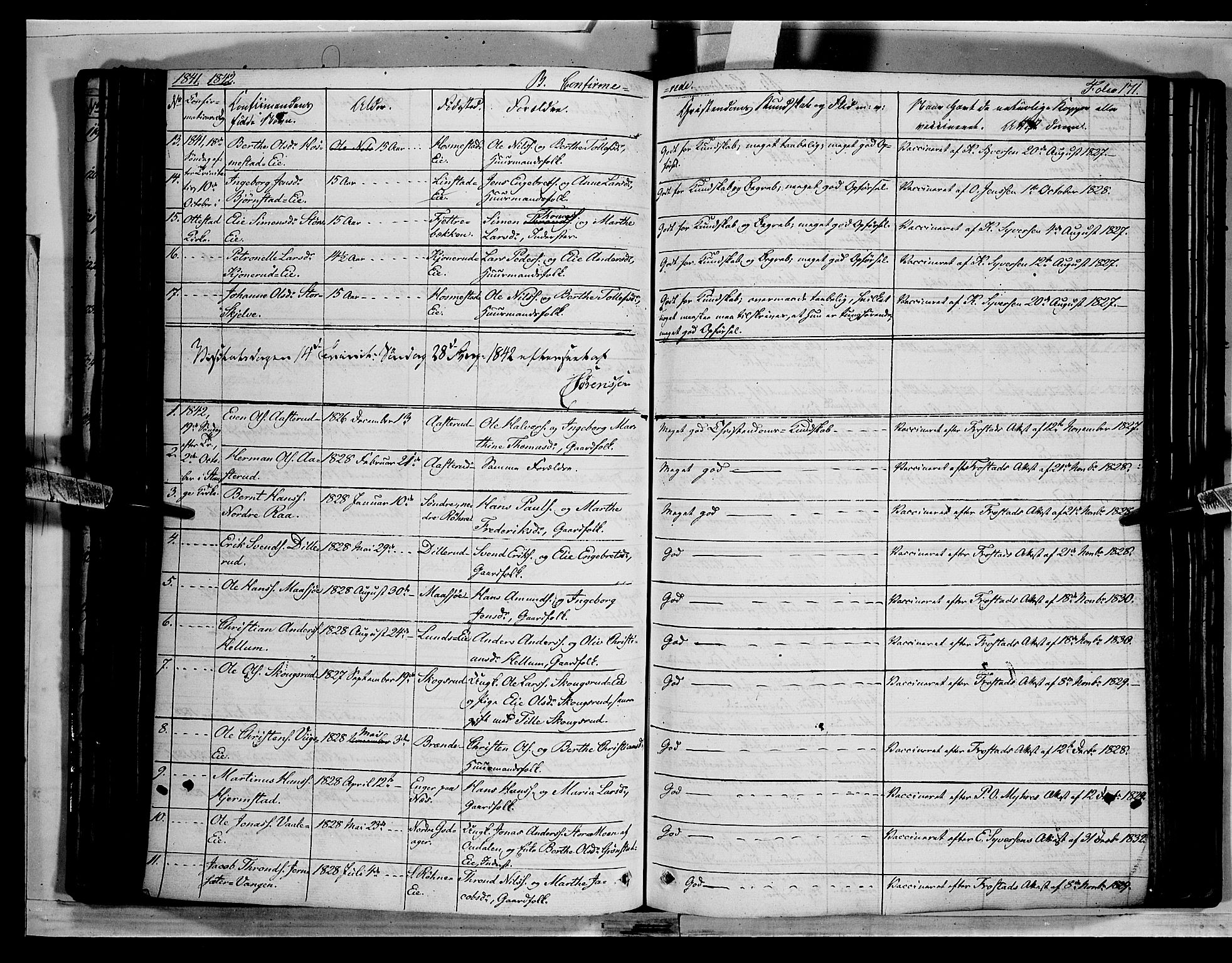 Stange prestekontor, SAH/PREST-002/K/L0010: Parish register (official) no. 10, 1835-1845, p. 171
