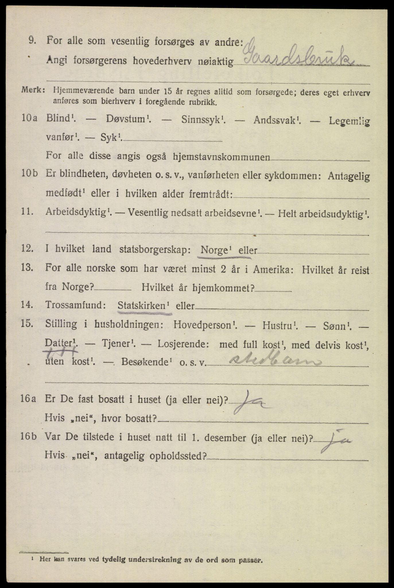 SAH, 1920 census for Grue, 1920, p. 9900