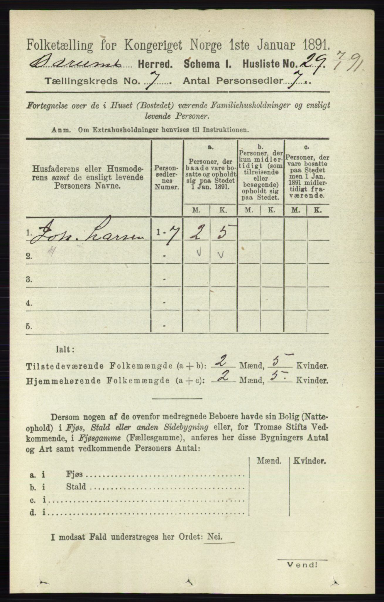 RA, 1891 census for 0219 Bærum, 1891, p. 4066