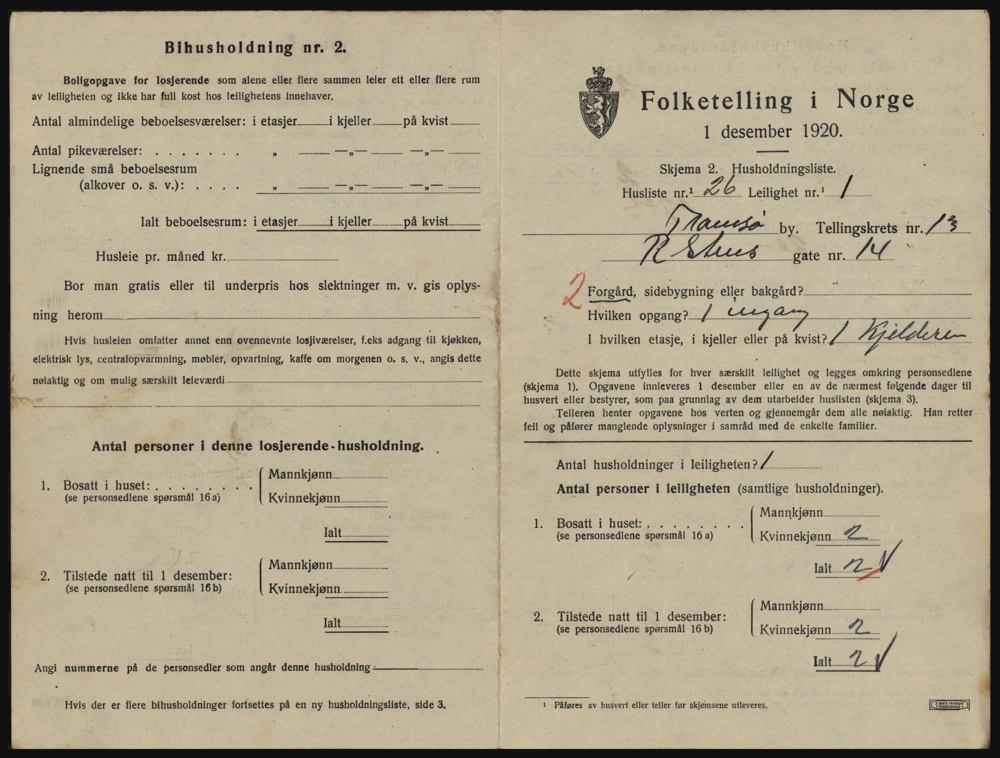 SATØ, 1920 census for Tromsø, 1920, p. 6333