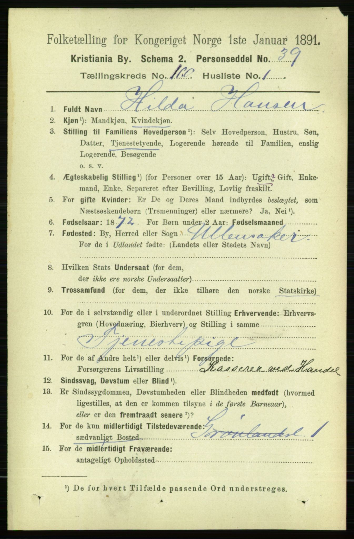 RA, 1891 census for 0301 Kristiania, 1891, p. 90741