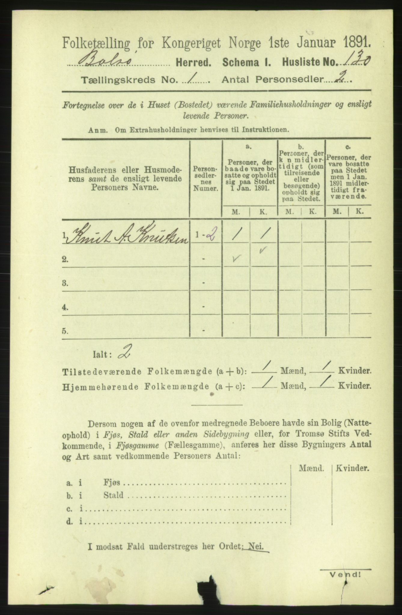 RA, 1891 census for 1544 Bolsøy, 1891, p. 169