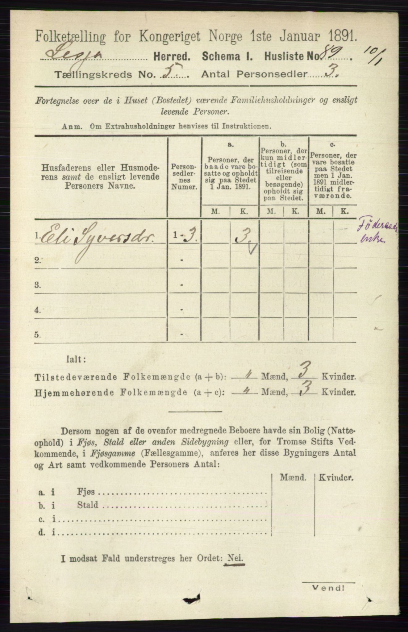 RA, 1891 census for 0512 Lesja, 1891, p. 1679