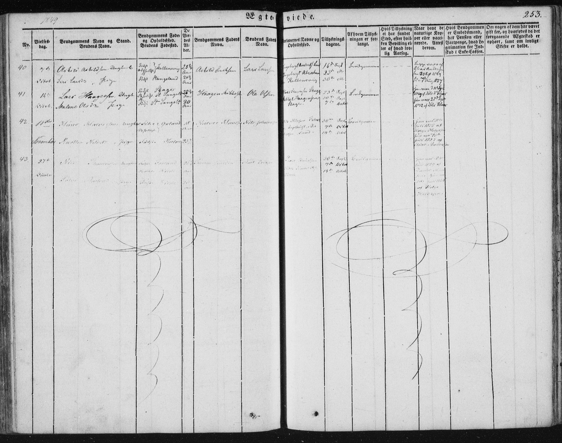 Sund sokneprestembete, AV/SAB-A-99930: Parish register (official) no. A 13, 1835-1849, p. 253