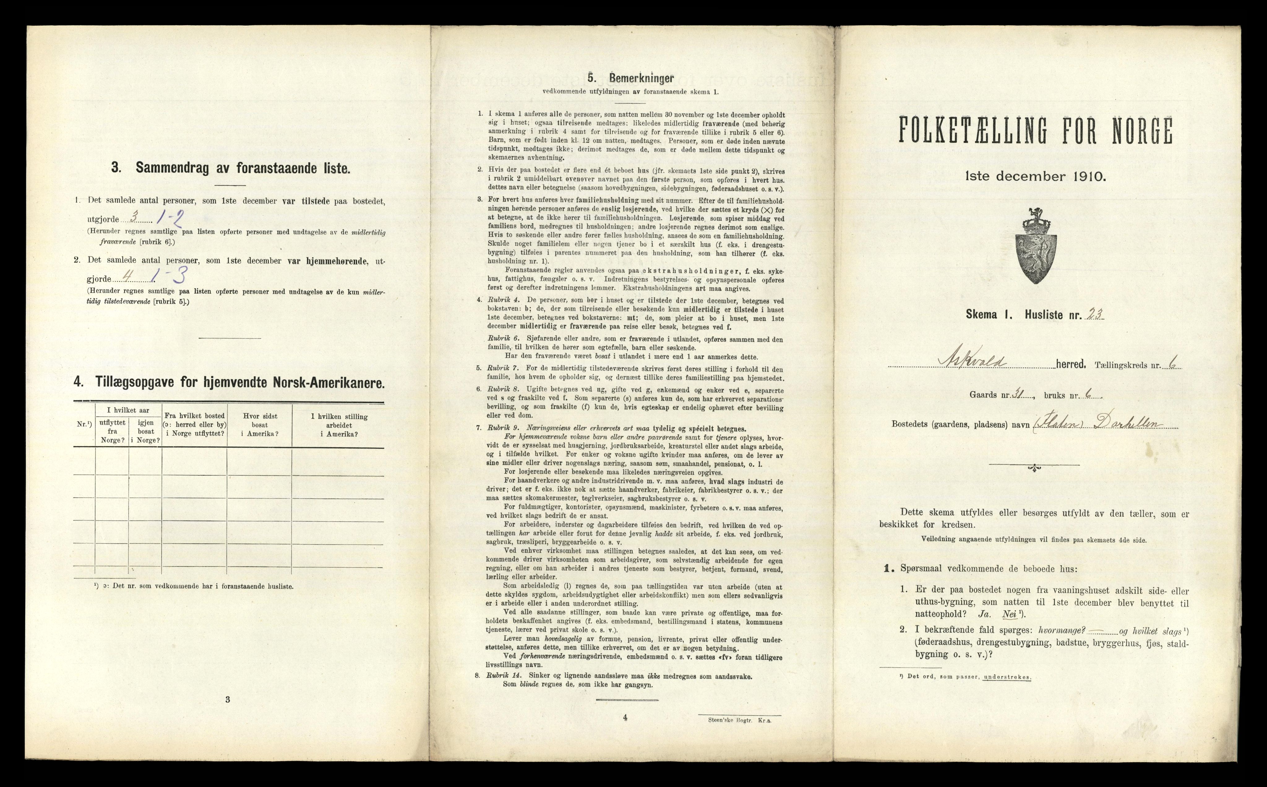 RA, 1910 census for Askvoll, 1910, p. 431
