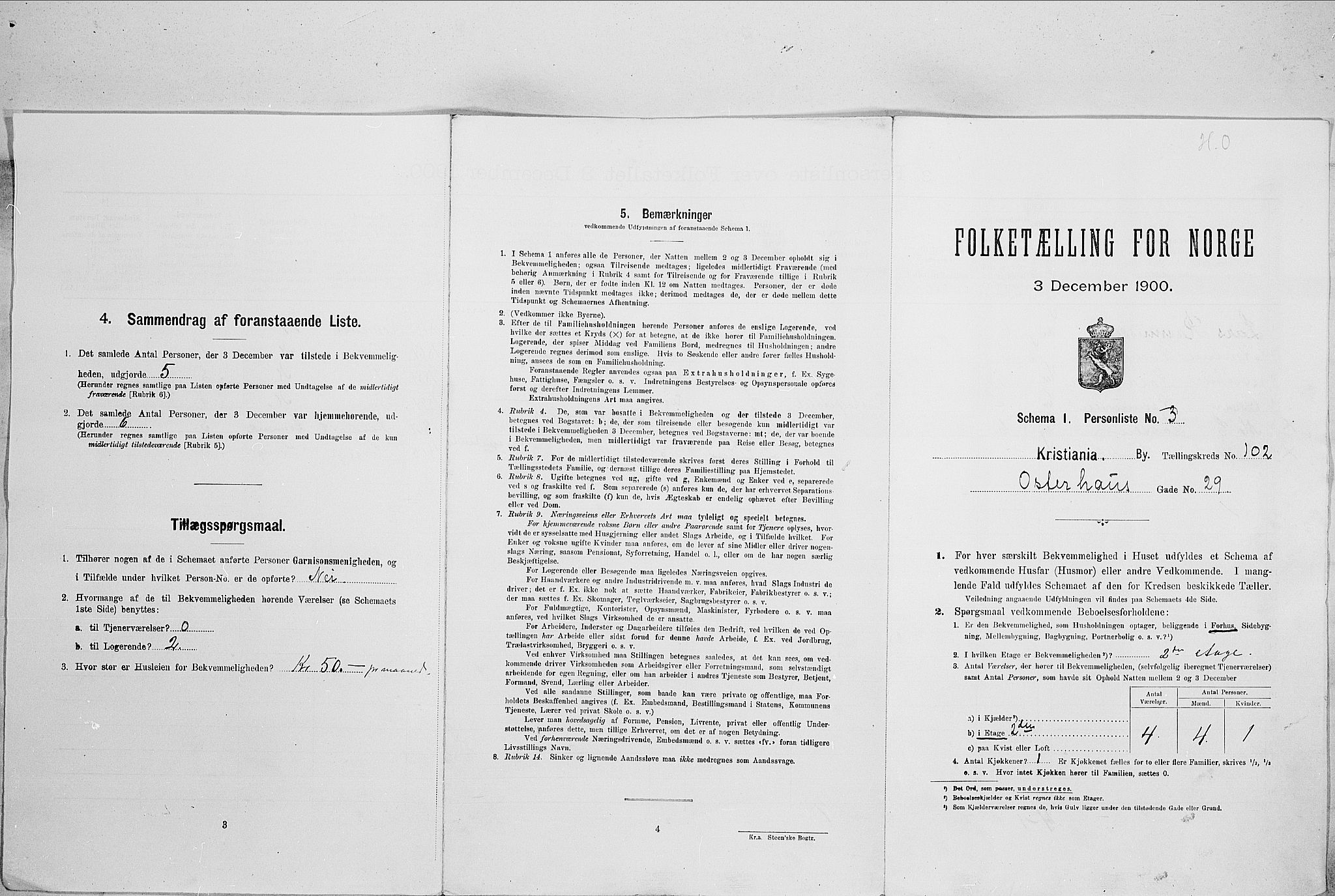 SAO, 1900 census for Kristiania, 1900, p. 70105