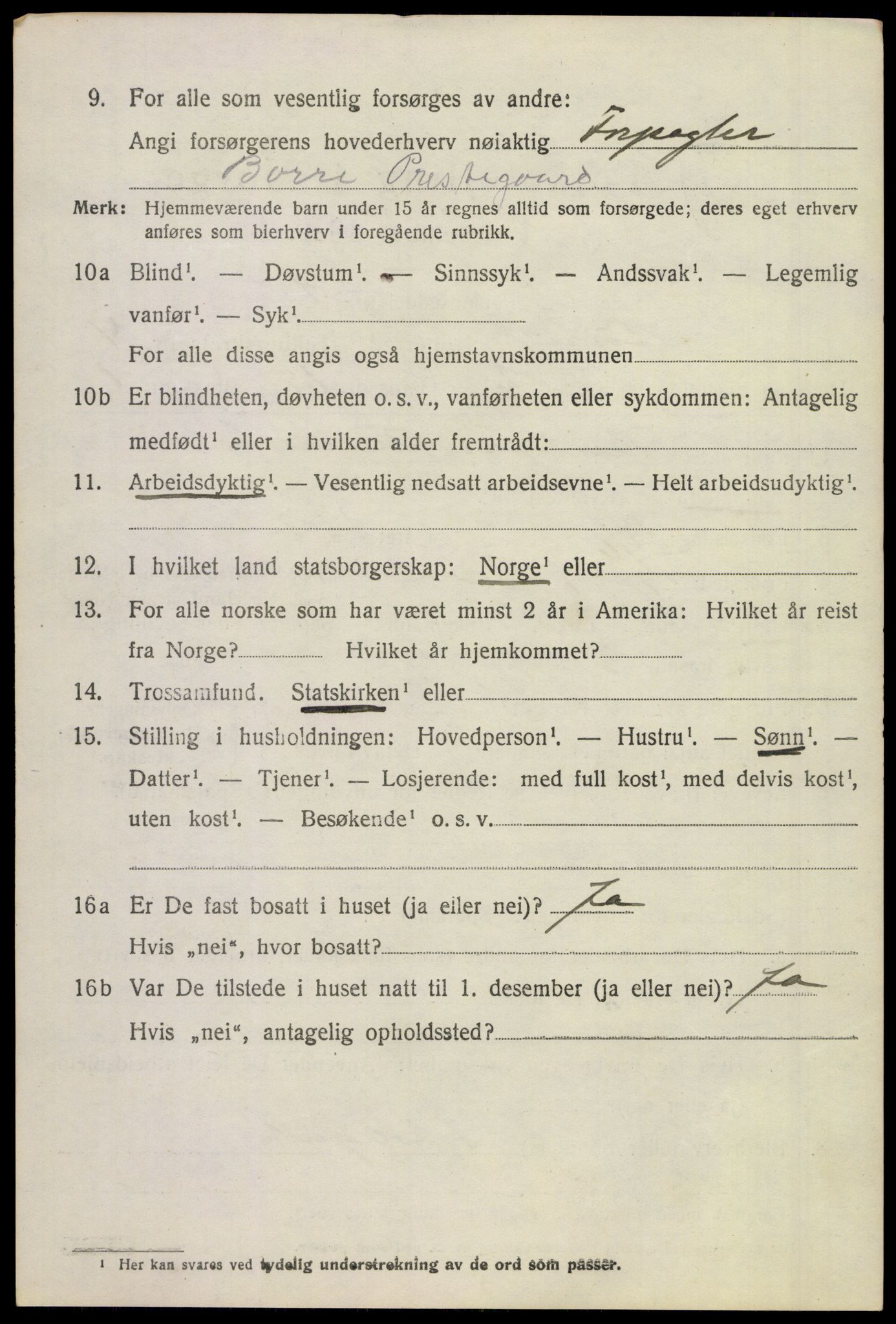 SAKO, 1920 census for Borre, 1920, p. 7151