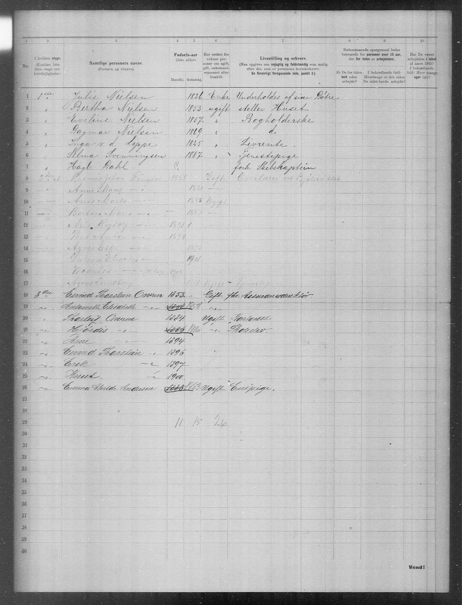 OBA, Municipal Census 1903 for Kristiania, 1903, p. 11391