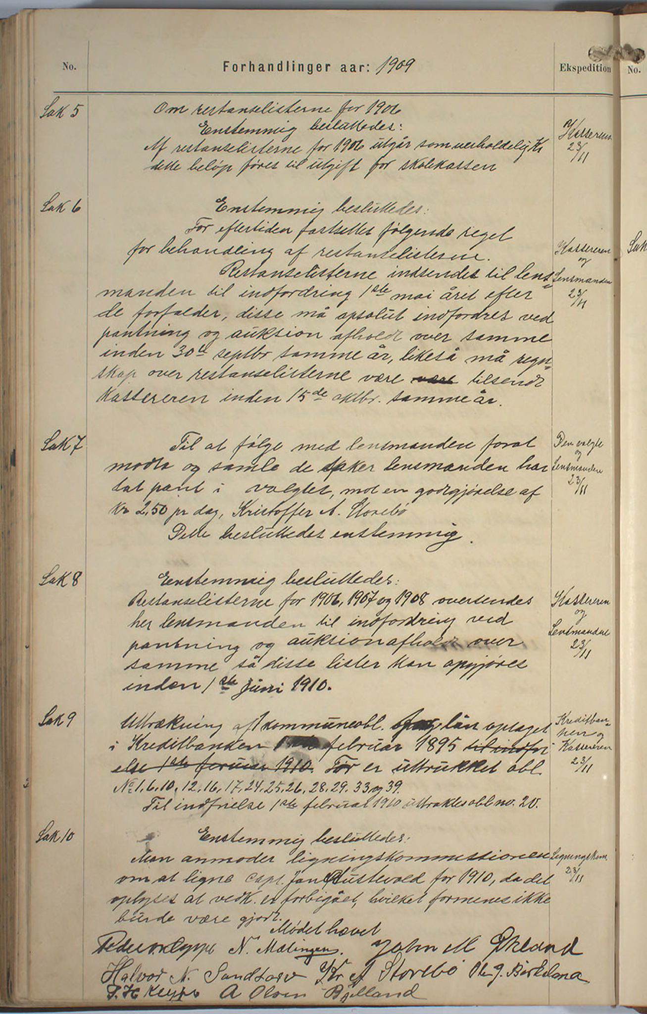 Austevoll kommune. Formannskapet, IKAH/1244-021/A/Aa/L0002a: Møtebok for heradstyret, 1901-1910, p. 467