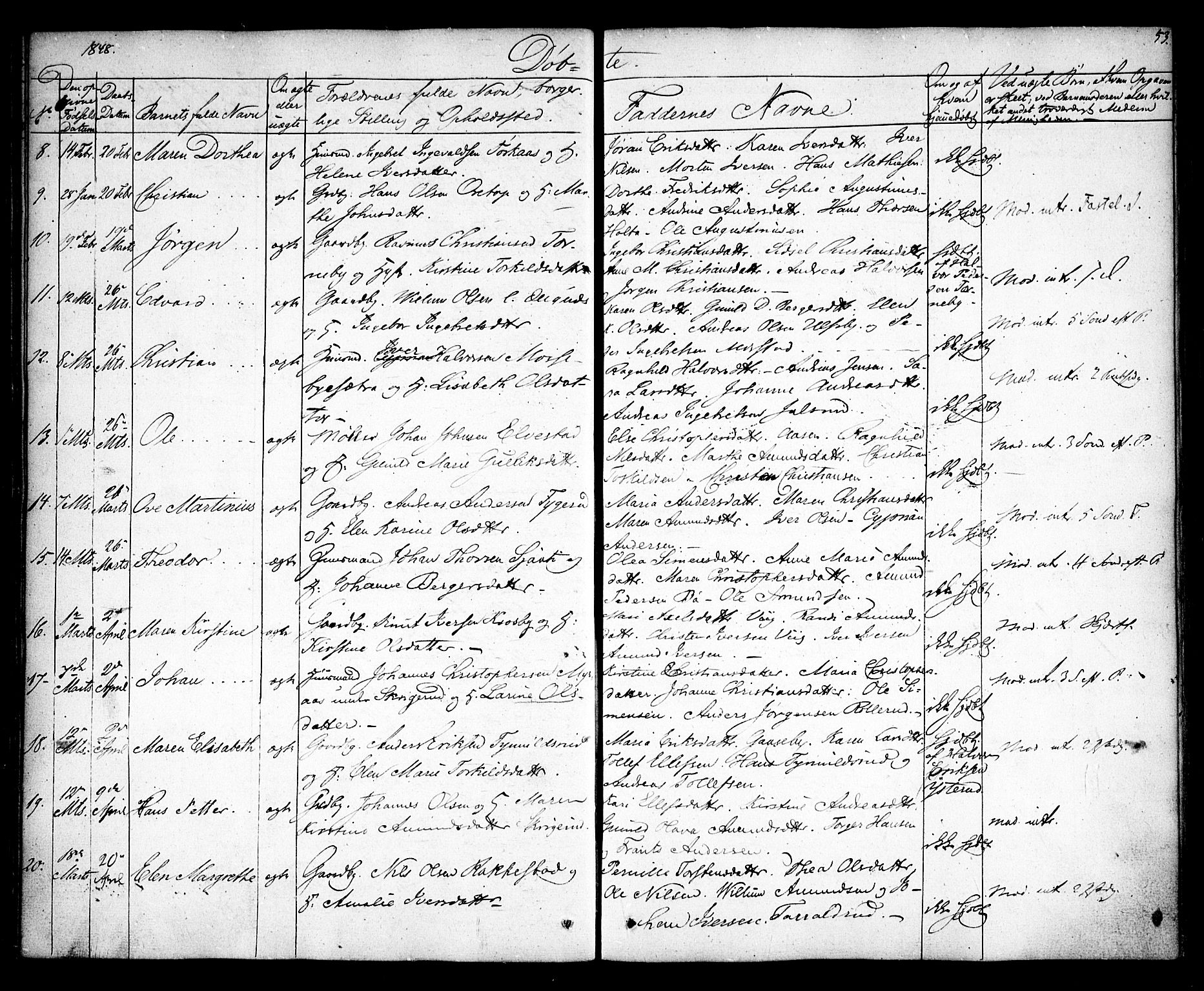 Rødenes prestekontor Kirkebøker, SAO/A-2005/F/Fa/L0005: Parish register (official) no. I 5, 1838-1849, p. 53