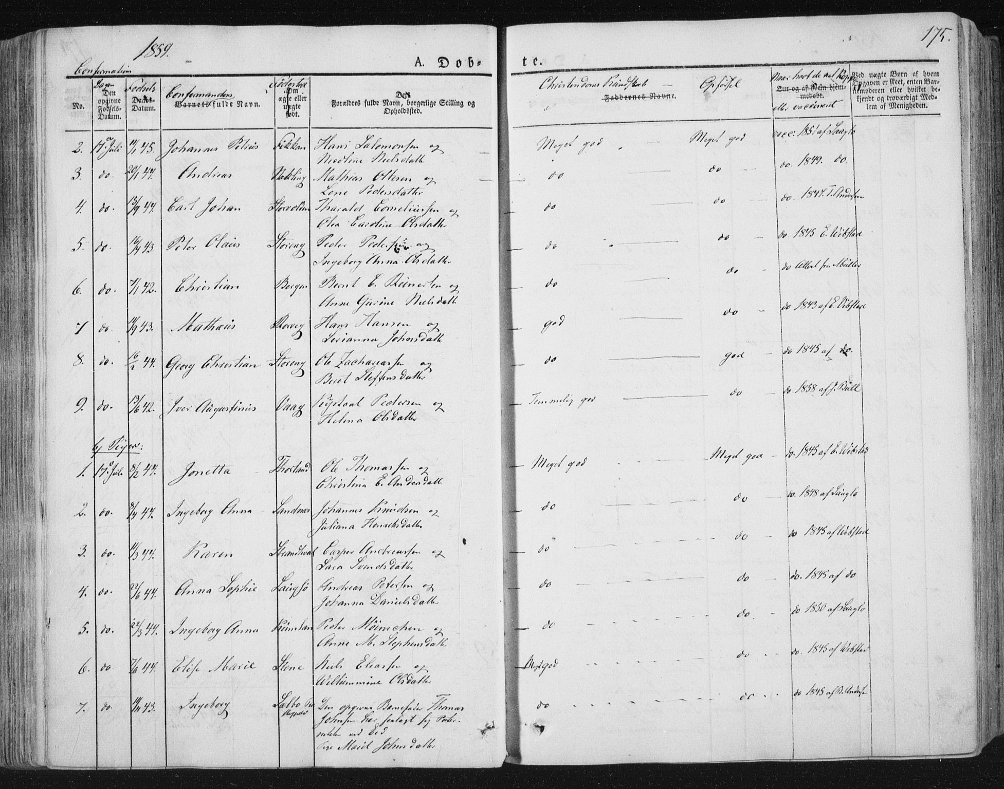 Ministerialprotokoller, klokkerbøker og fødselsregistre - Nord-Trøndelag, SAT/A-1458/784/L0669: Parish register (official) no. 784A04, 1829-1859, p. 175