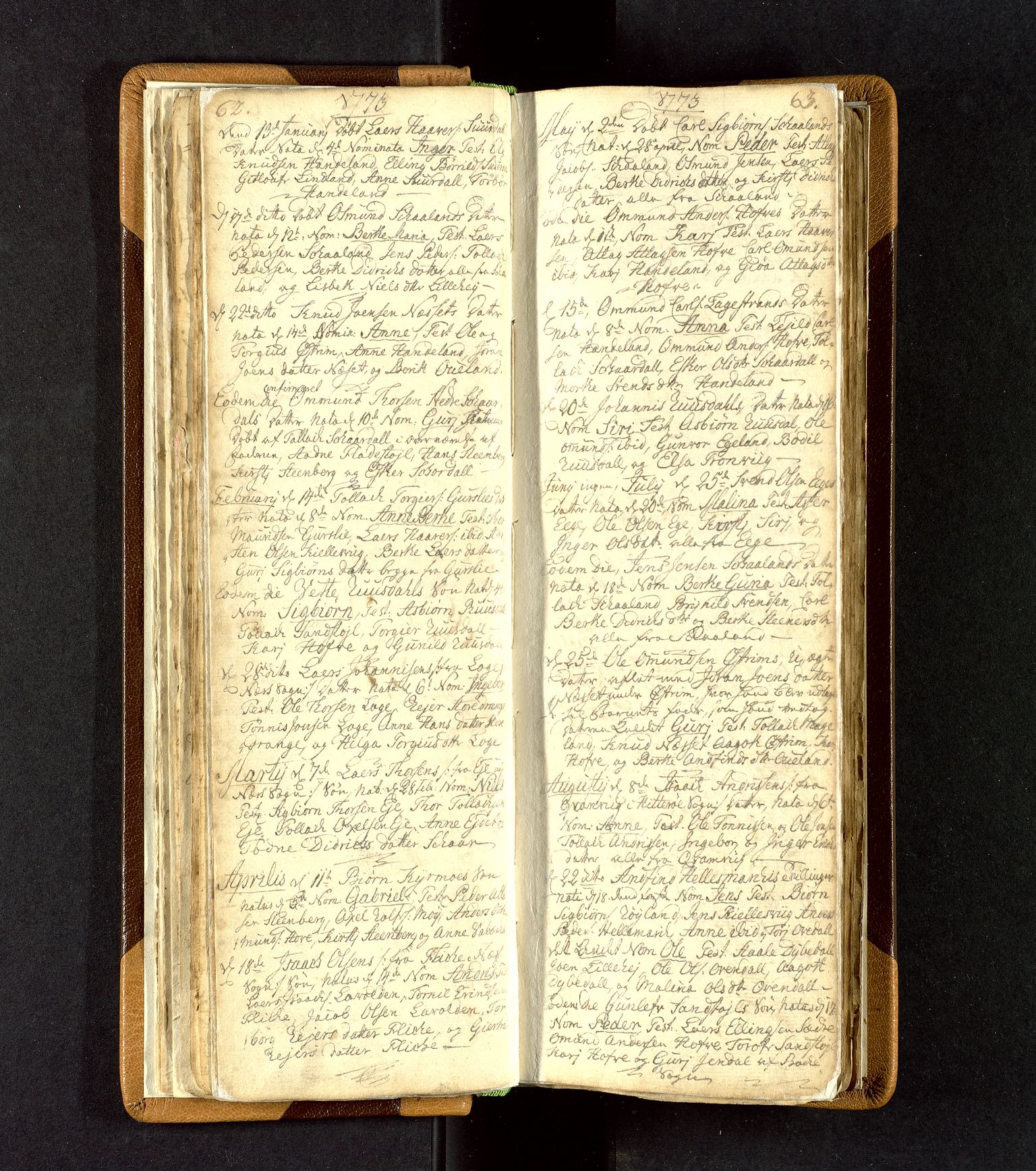 Lund sokneprestkontor, AV/SAST-A-101809/S06/L0003: Parish register (official) no. A 3, 1761-1801, p. 62-63